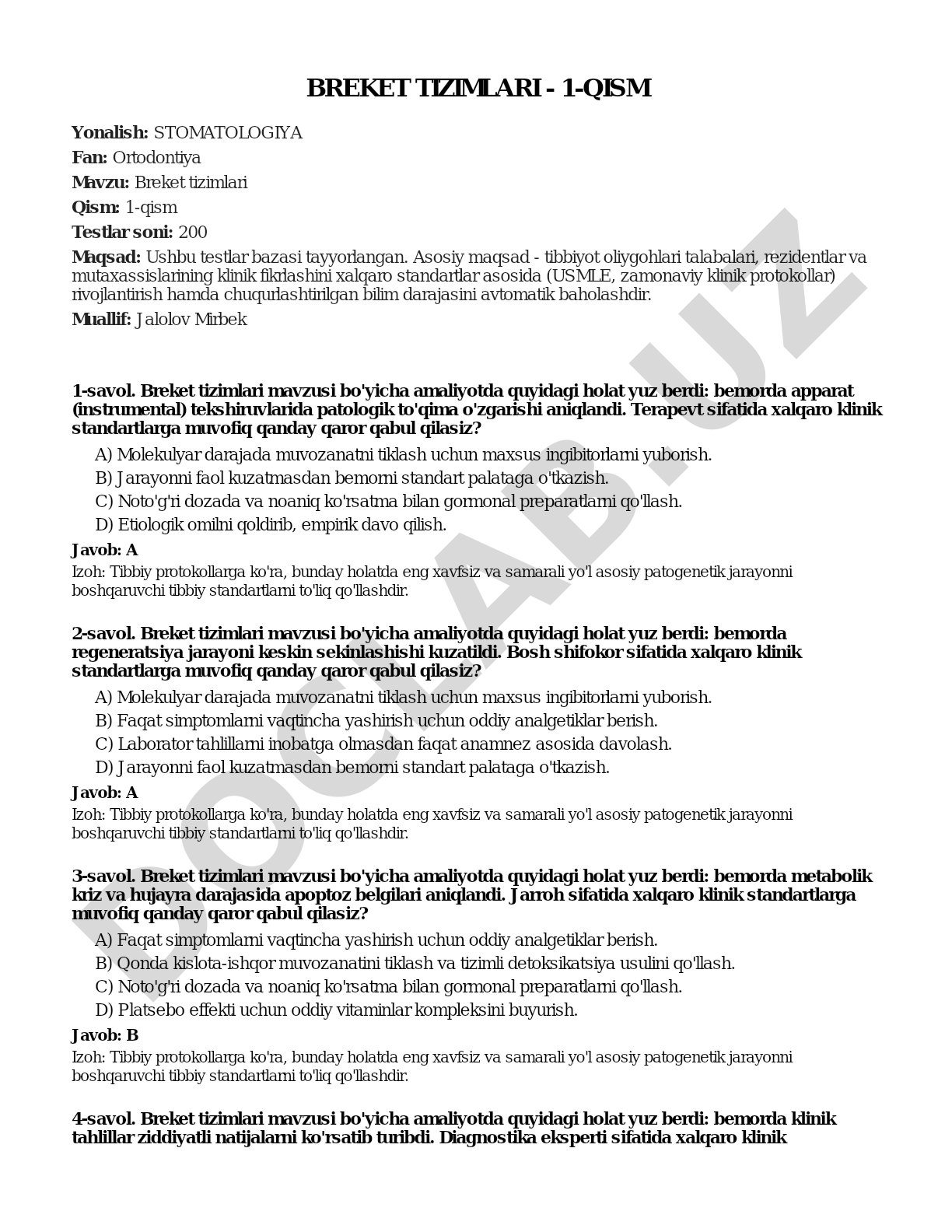 Breket tizimlari - 1-qism