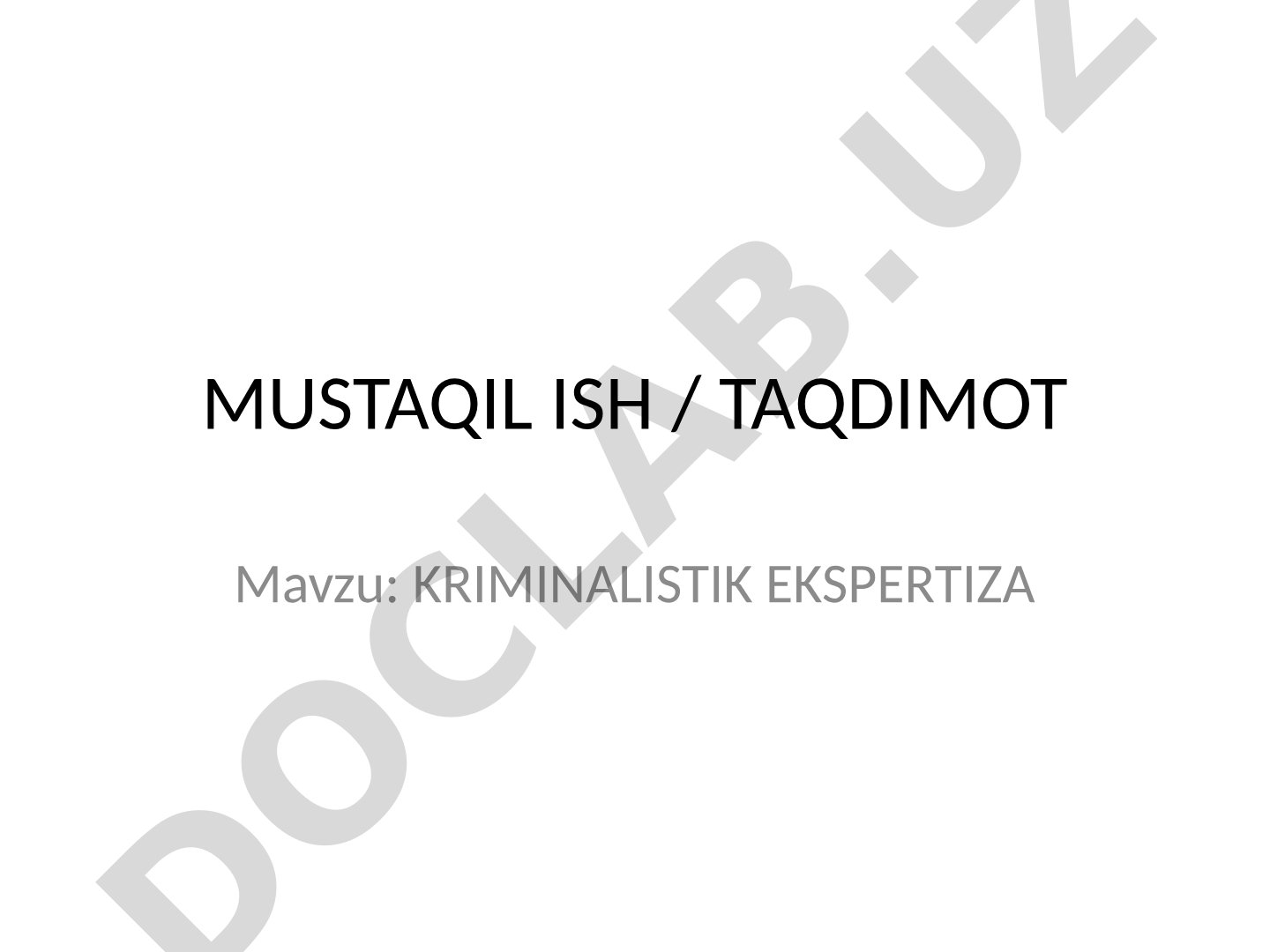 Kriminalistik ekspertiza