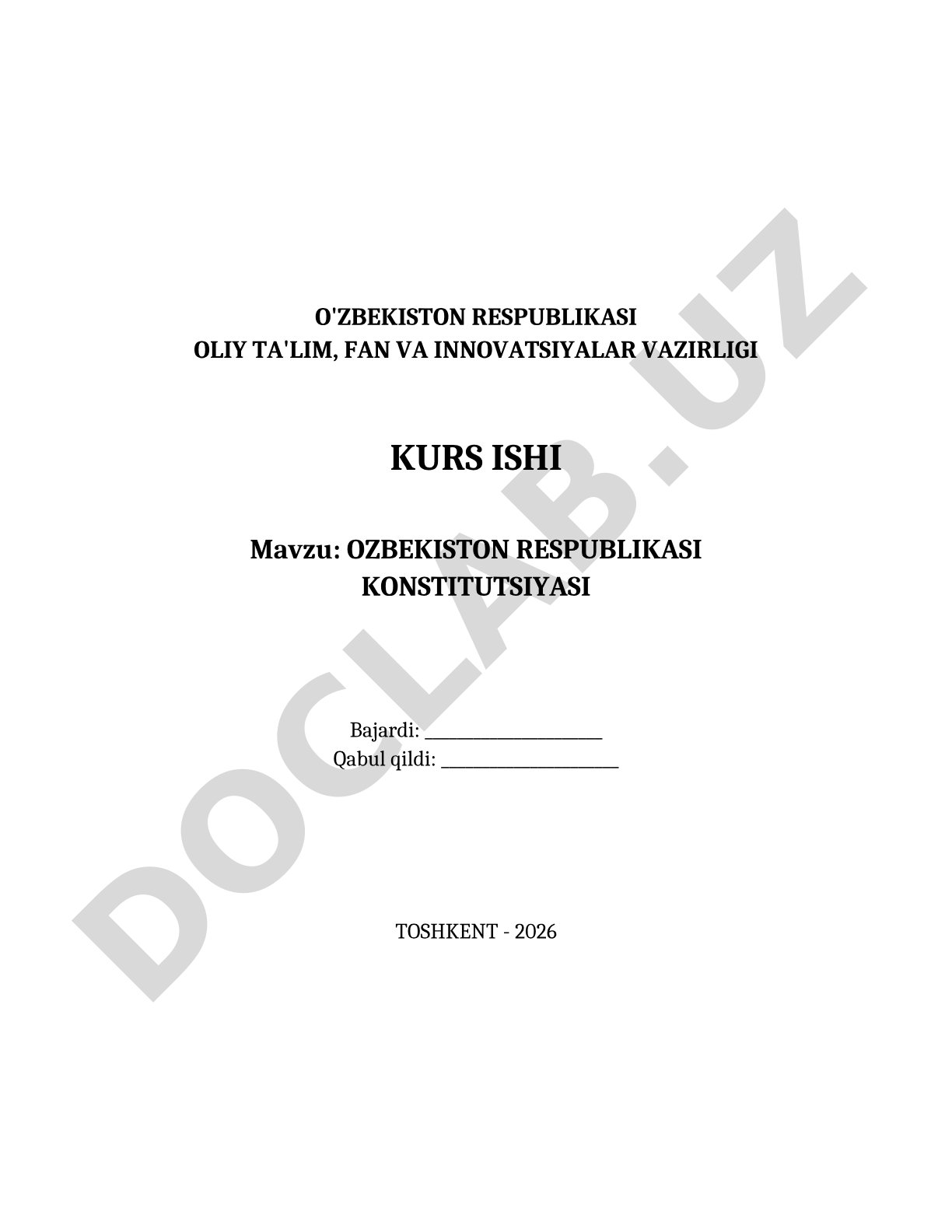 O'ZBEKISTON RESPUBLIKASI KONSTITUTSIYASI