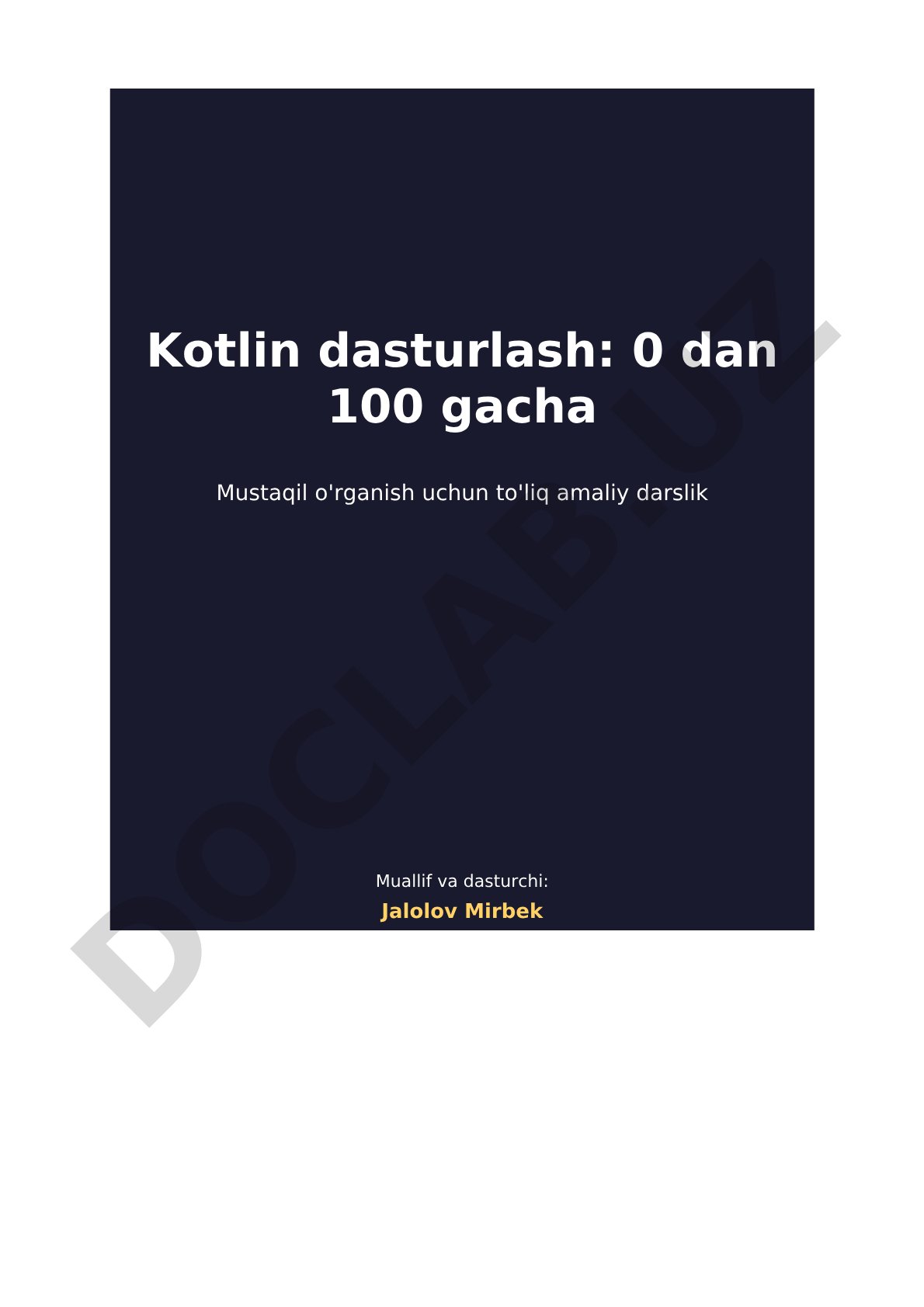 Dasturlash nima va nima uchun Kotlin?
