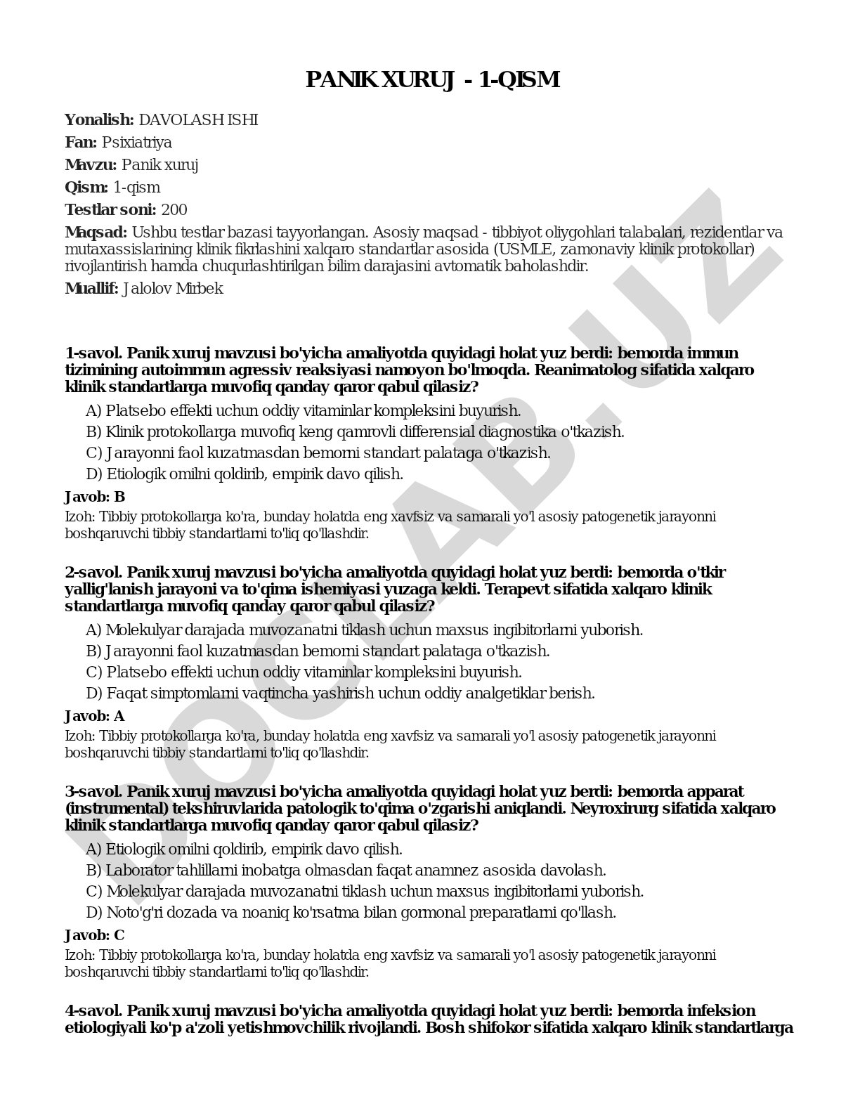Panik xuruj - 1-qism