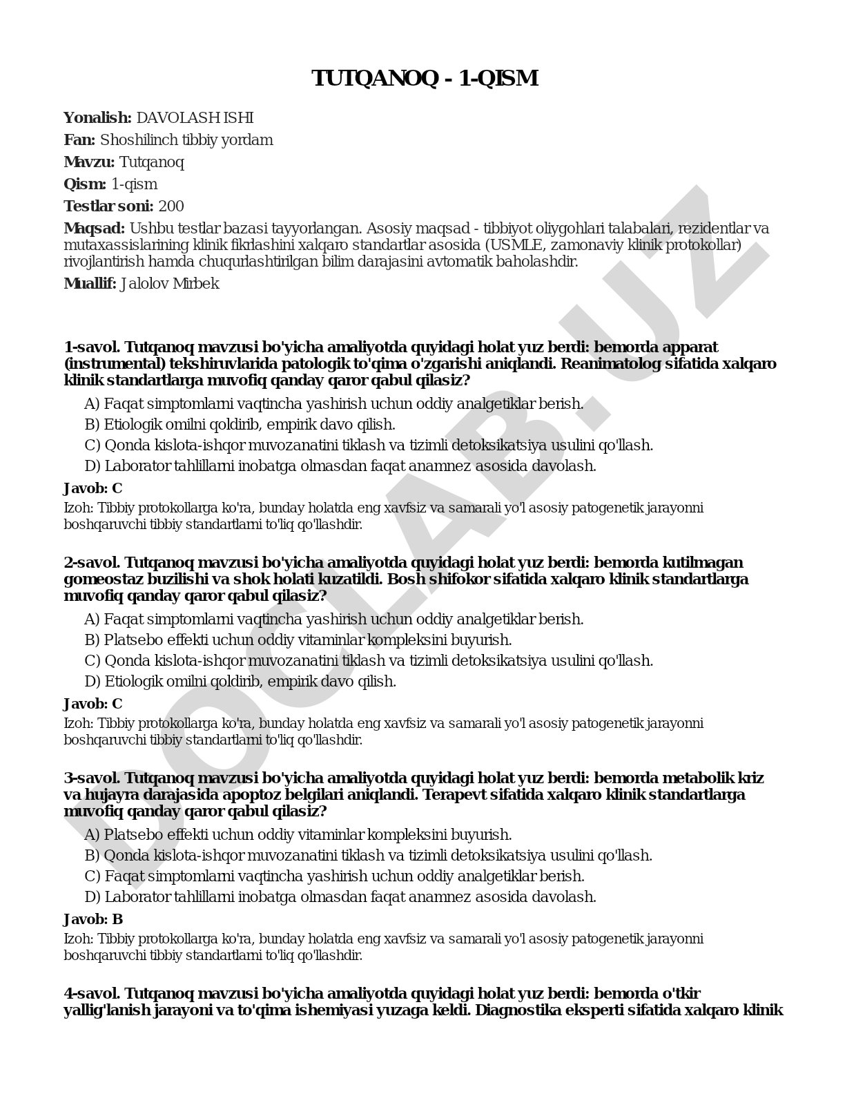 Tutqanoq - 1-qism