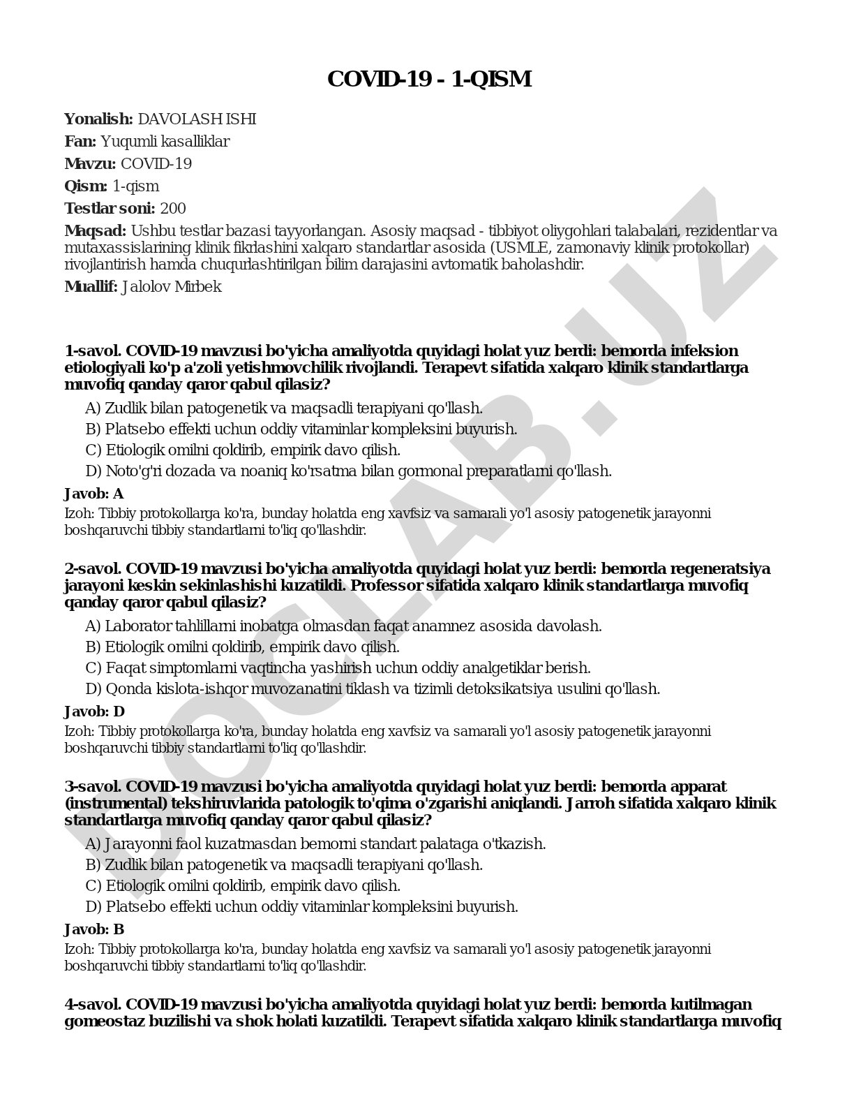 COVID-19 - 1-qism