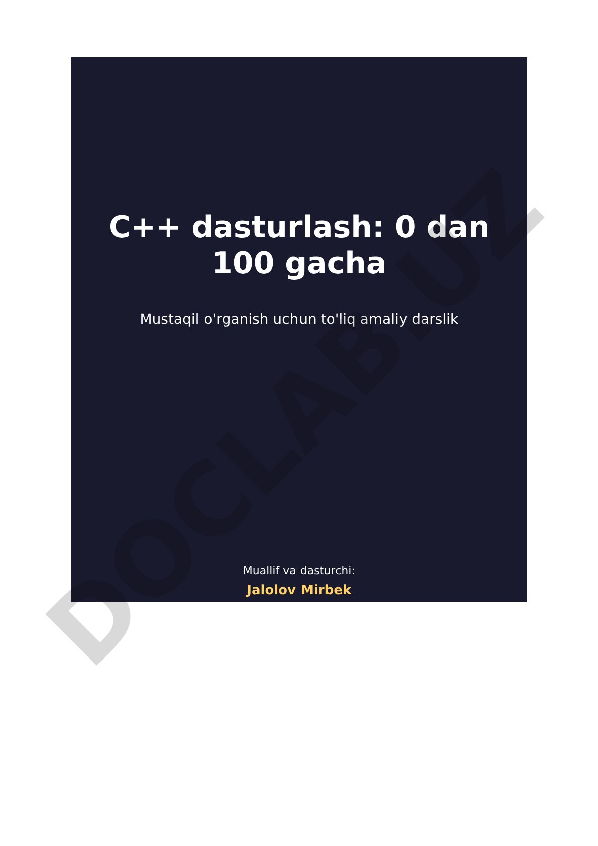 Dasturlash nima va nima uchun C++?