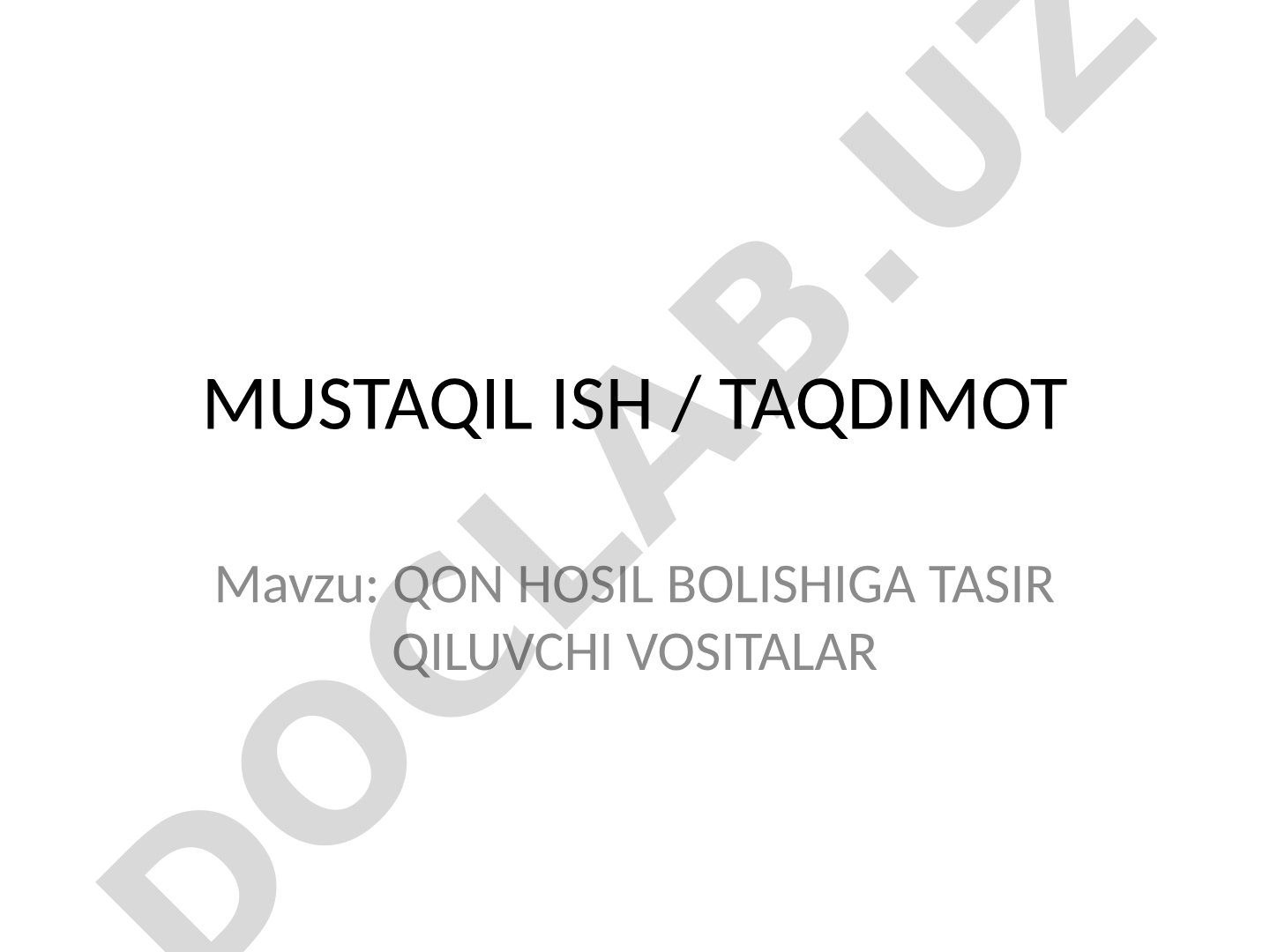 Qon hosil bo'lishiga ta'sir qiluvchi vositalar