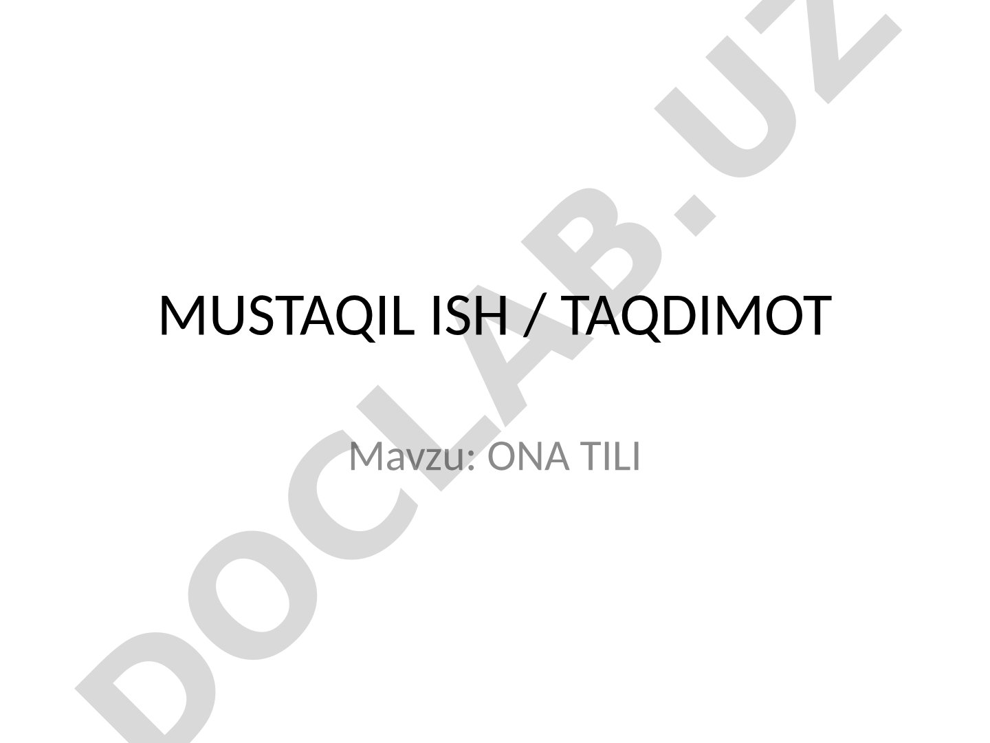 Ona tili taqdimot rejasi