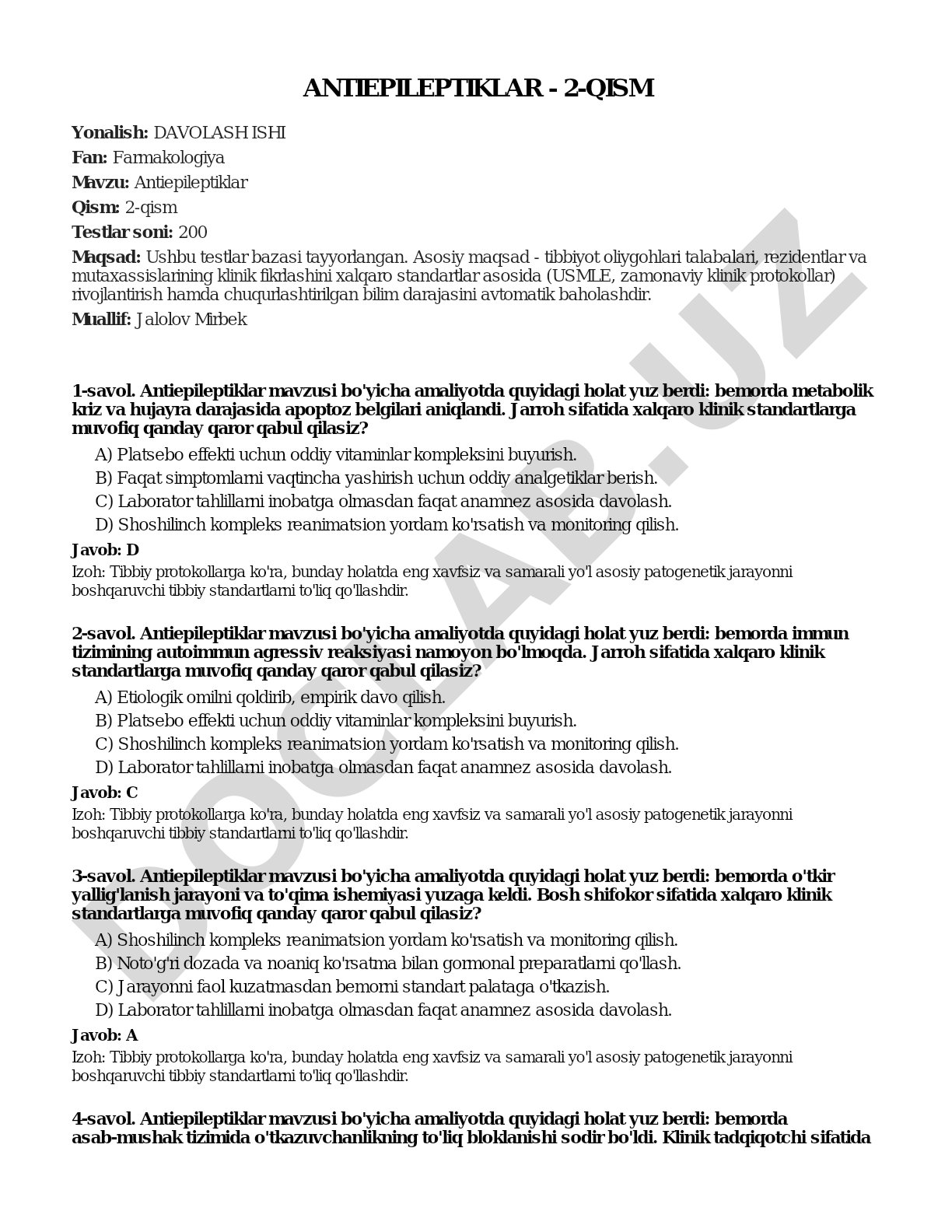 Antiepileptiklar - 2-qism
