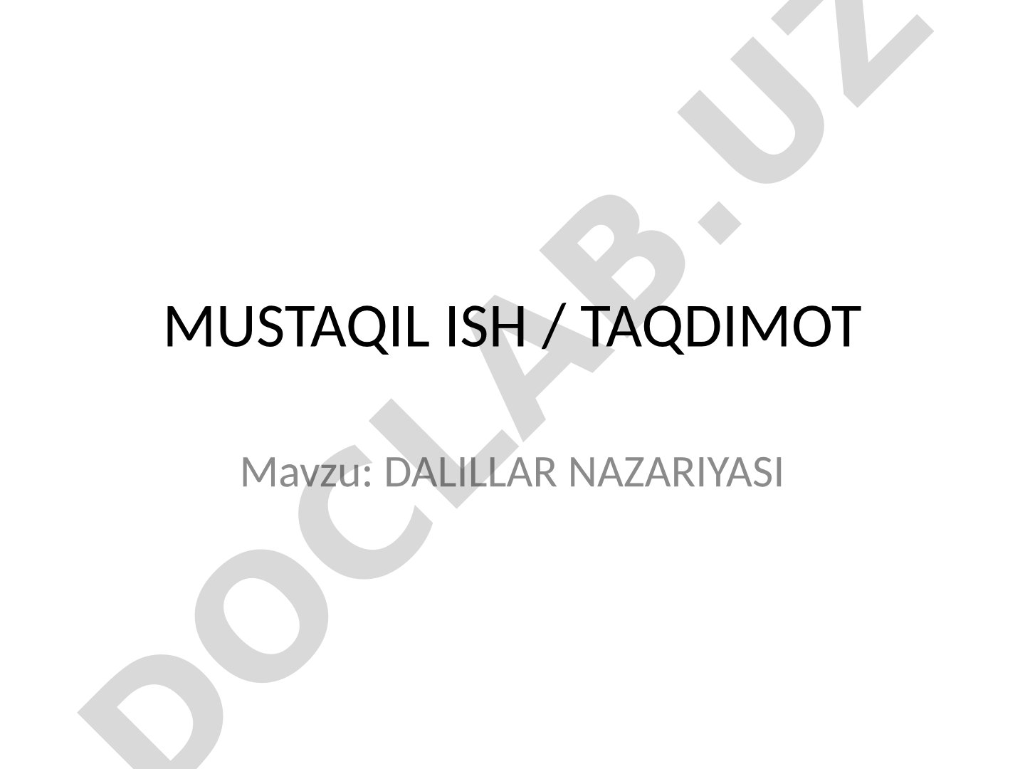 Dalillar nazariyasi