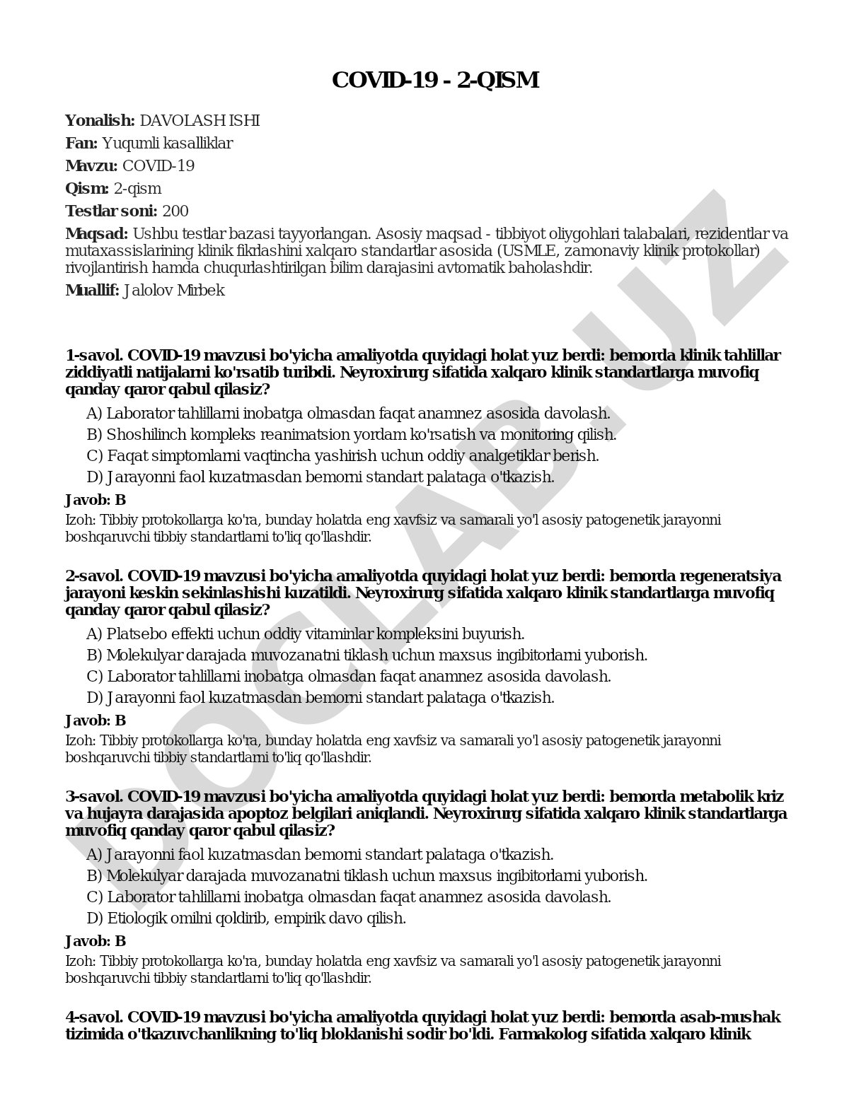 COVID-19 - 2-QISM