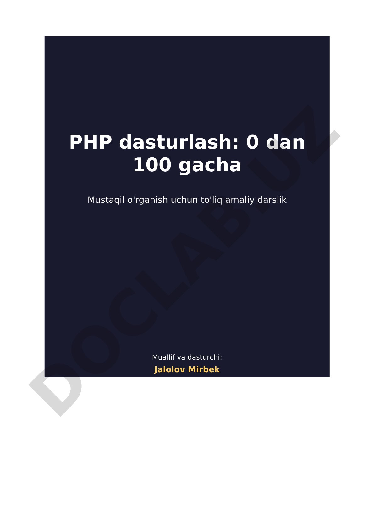 Dasturlash nima va nima uchun PHP?