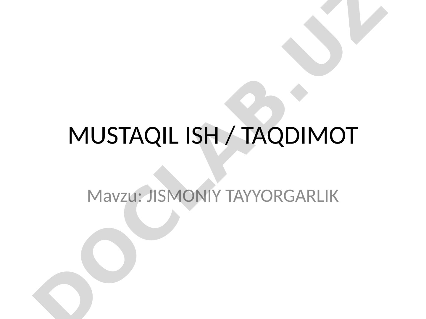 Jismoniy tayyorgarlik