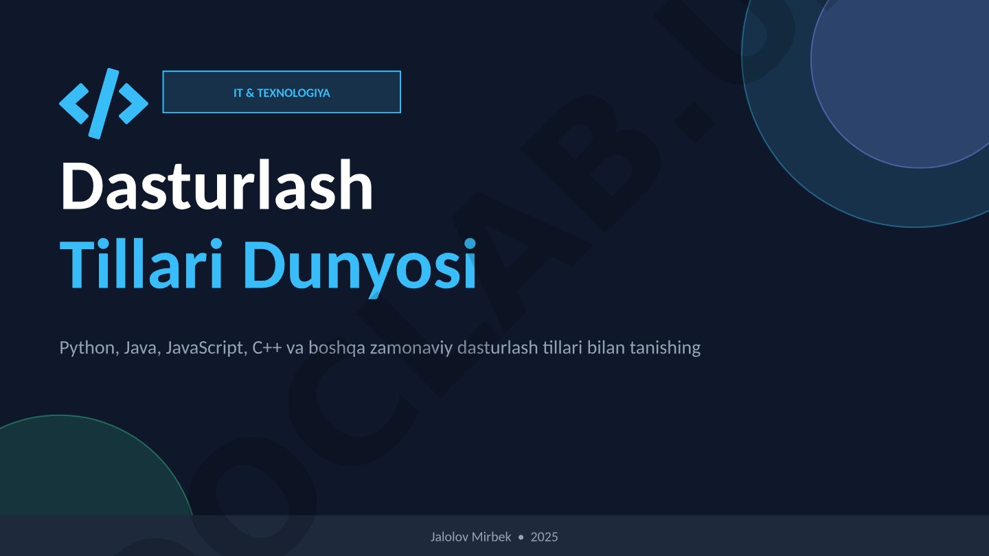 Dasturlash tili — bu kompyuterlarga ko'rsatmalar berish uchun ishlatiladigan maxsus til