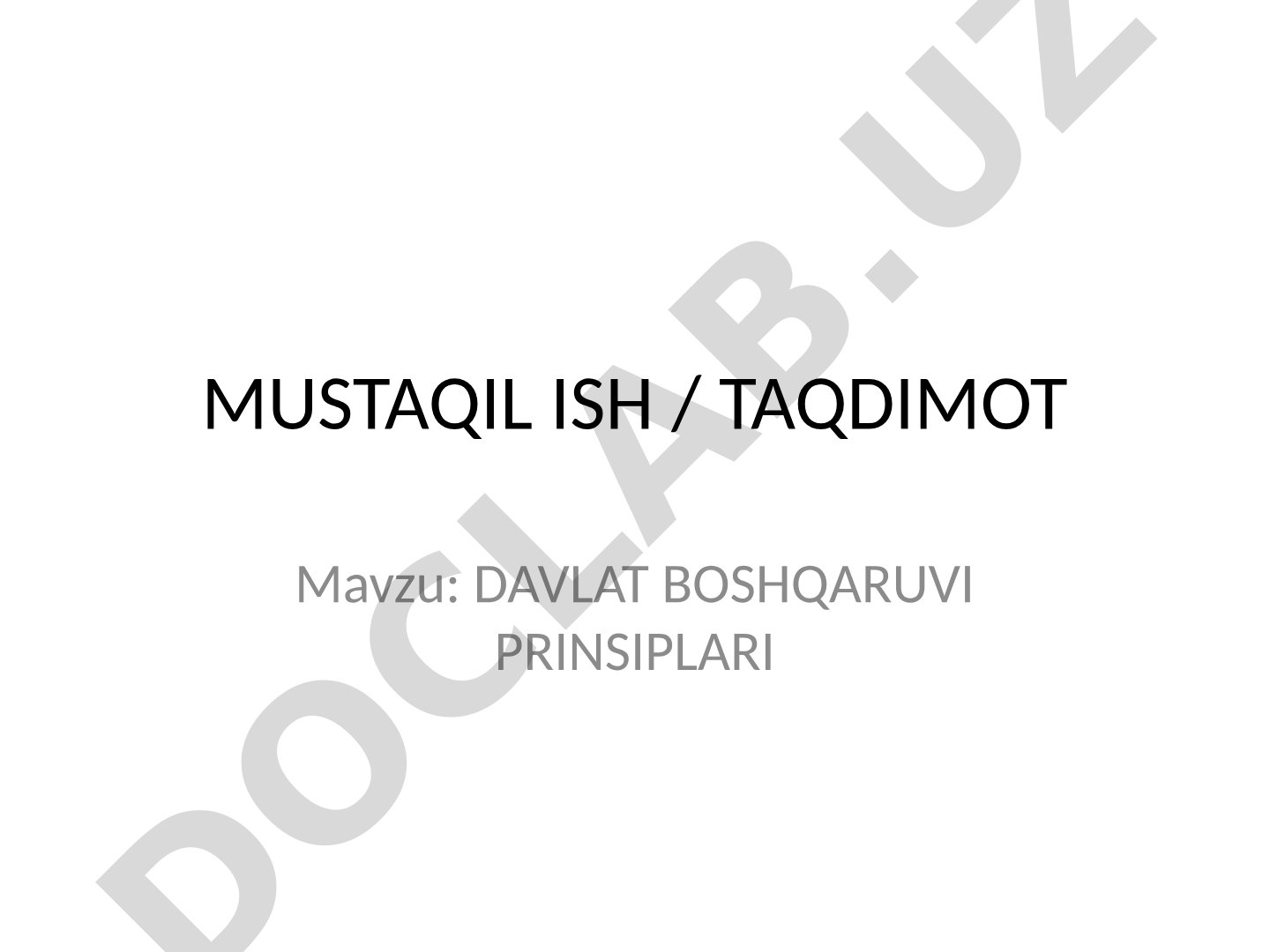 Davlat boshqaruvi prinsiplari