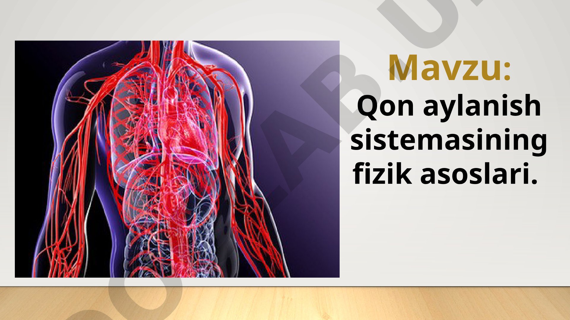 Qon aylanish sistemasining fizik asoslari.