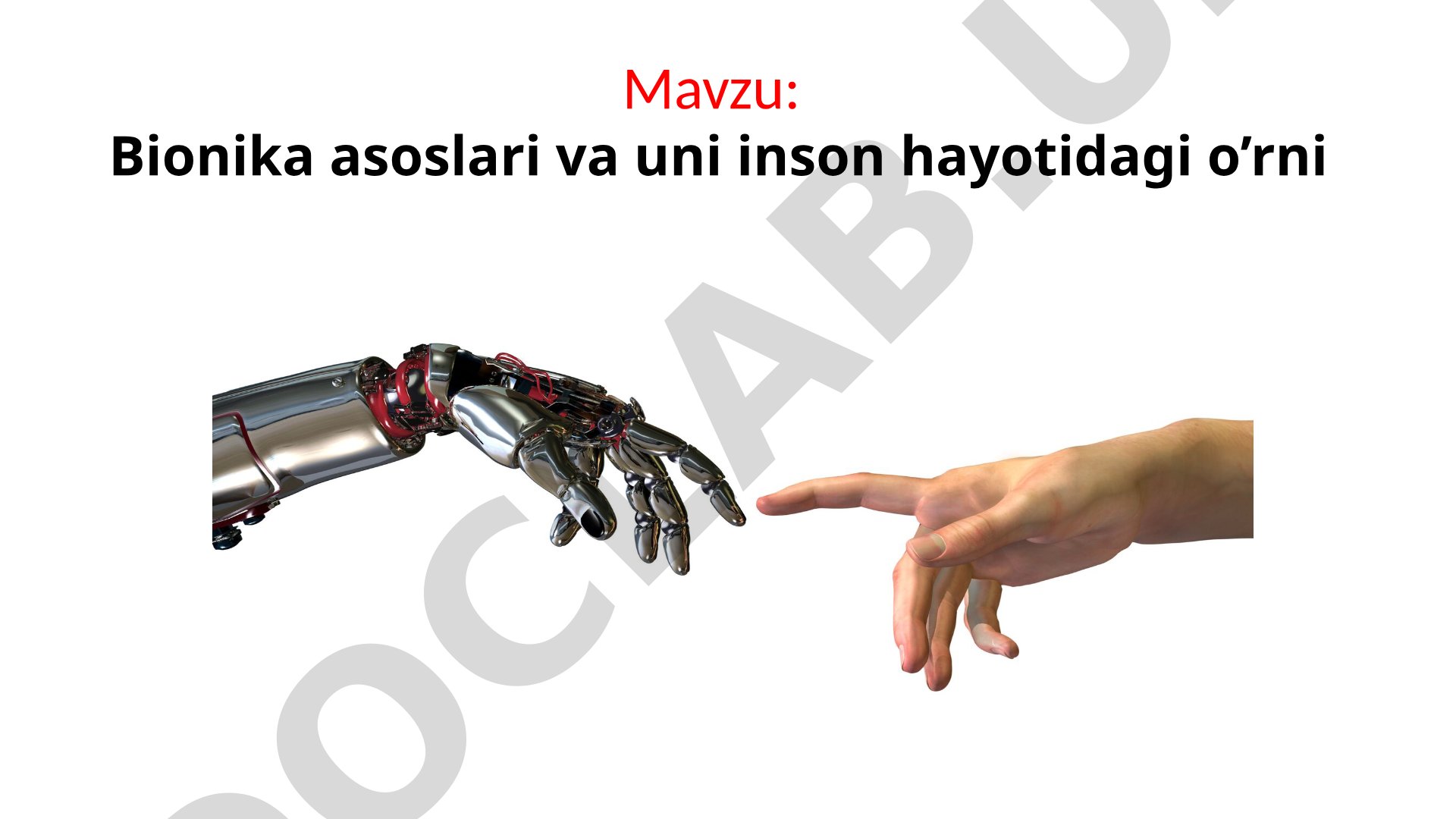 Bionika asoslari va uni inson hayotidagi o’rni