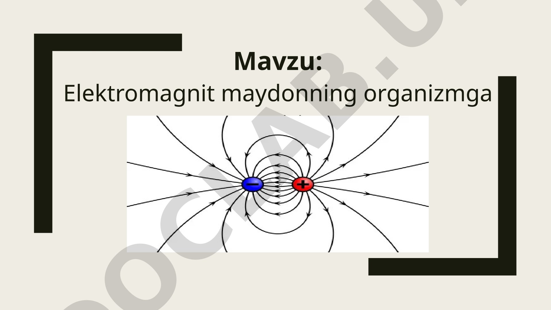 Elektromagnit maydonning organizmga ta’siri.
