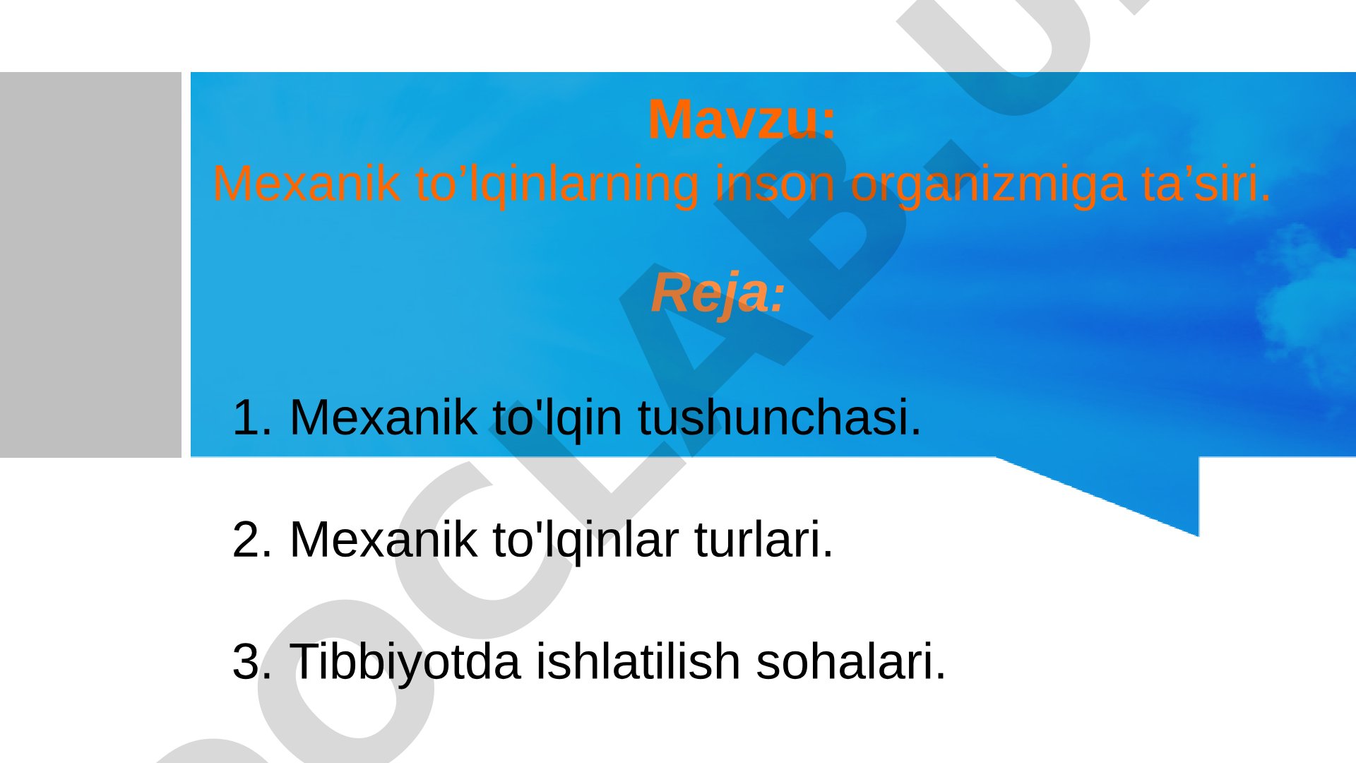 Mexanik to’lqinlarning inson organizmiga ta’siri