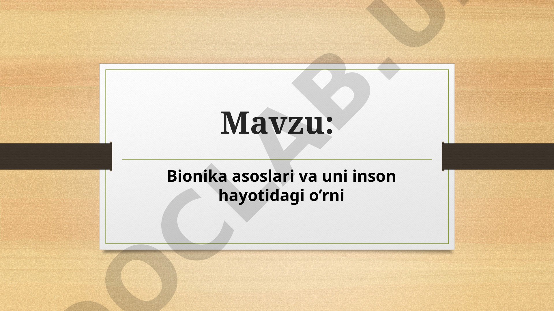 Bionika asoslari
