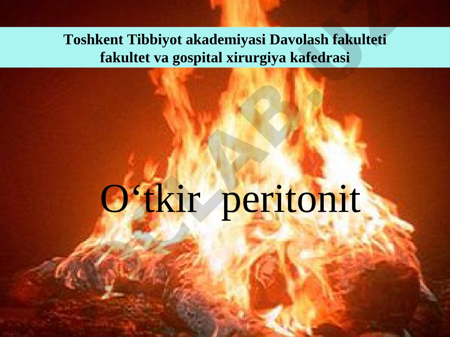 O‘tkir peritonit klinikasi, tarixi va davolash usullari