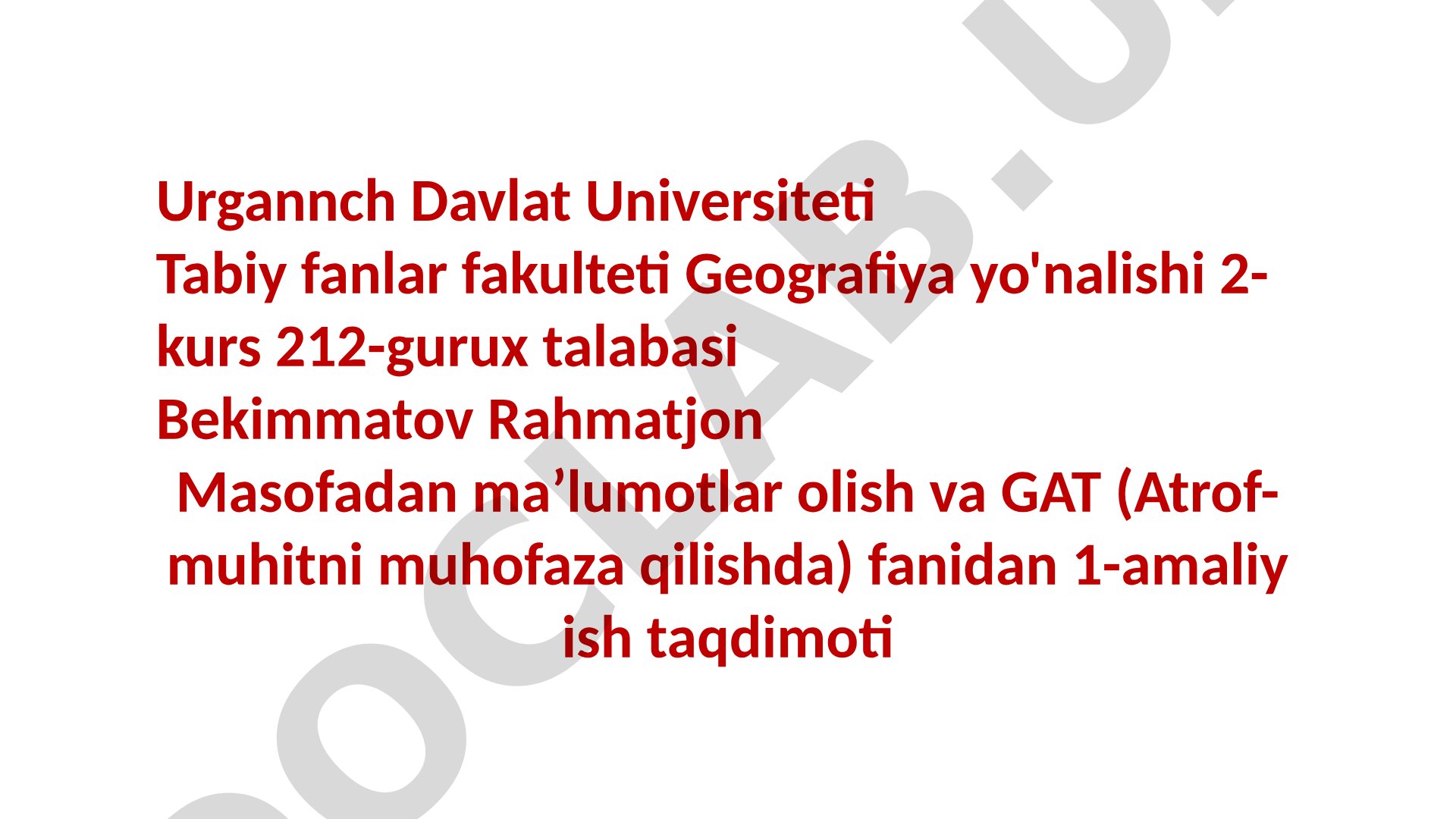 Xorazm tuproq shorlanishi sabablari va oldini olish haqida taqdimot