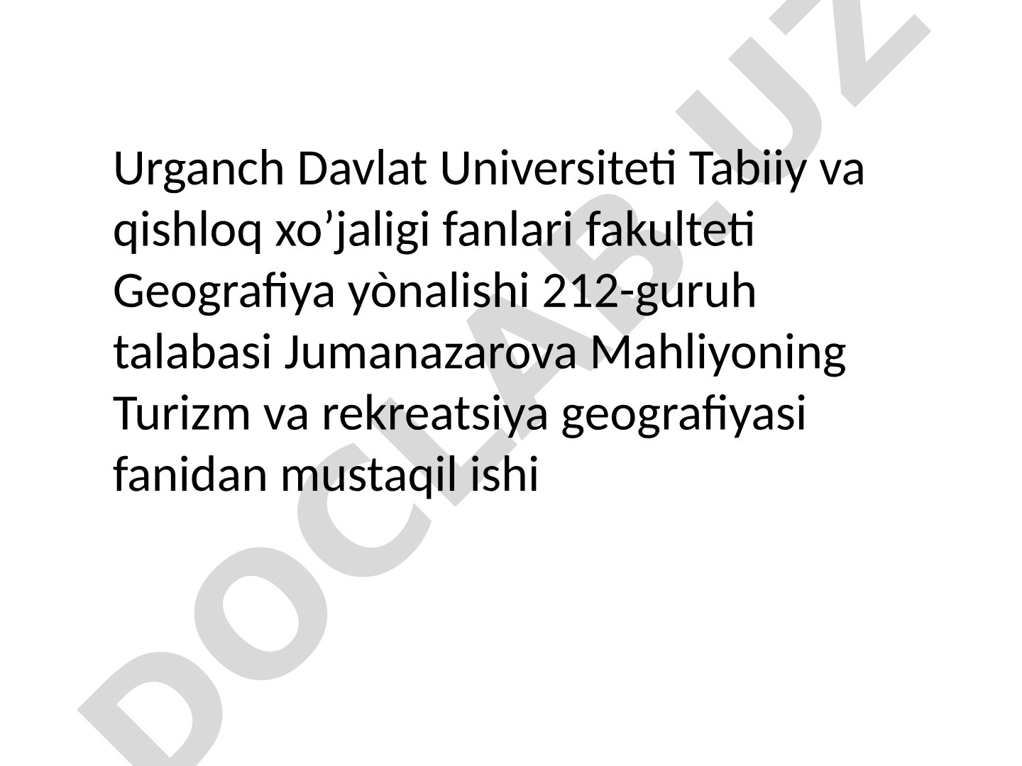Rekreatsiya resurslaridan unumli foydalanish va ularni muhofaza qilish