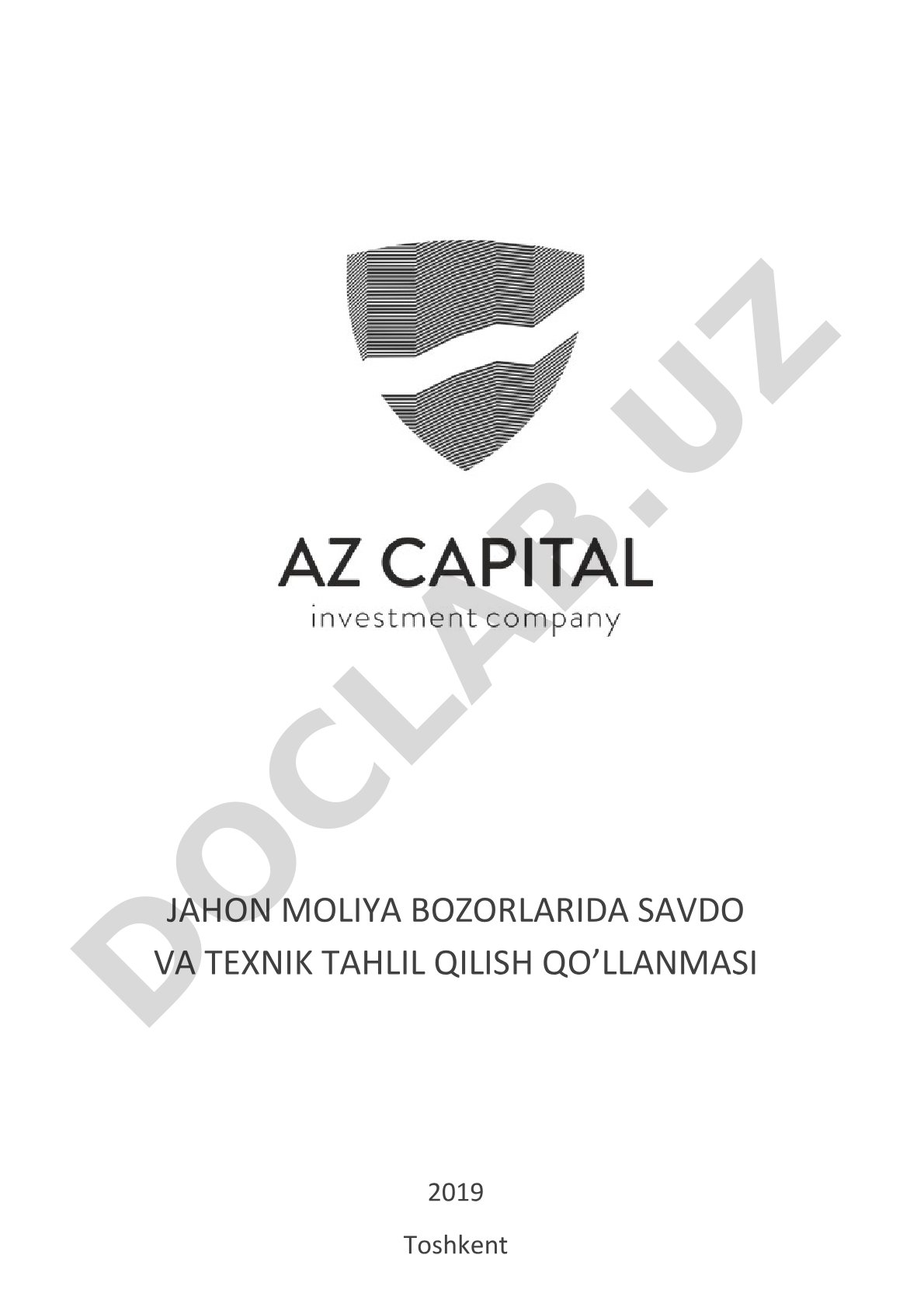 Jahon moliya bozorlarida savdo va texnik tahlil qilish qo’llanmasi