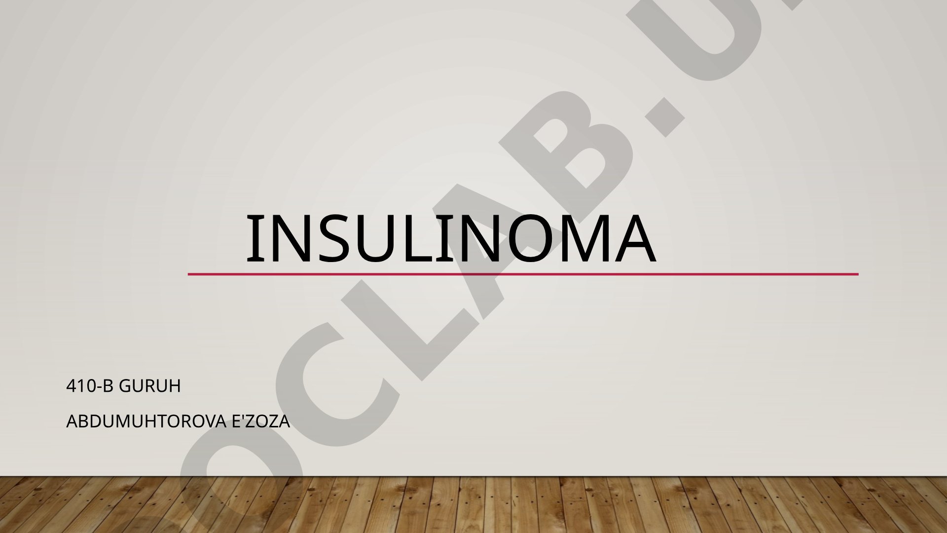 Insulinoma - oshqozon osti bezi neyroendokrin o'smasi, gipoglikemiya alomatlari bilan