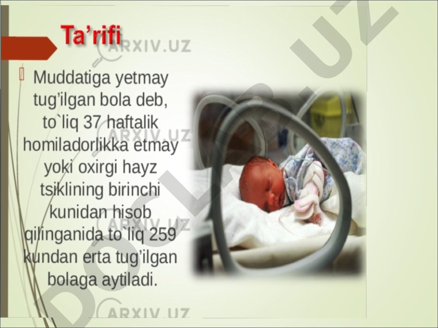 Erta tug'ilgan bolalar va kam vaznli bolalar tasnifi