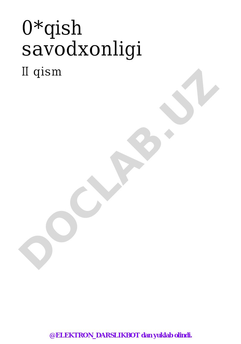 O'qish savodxonligi 3-sinf II qism
