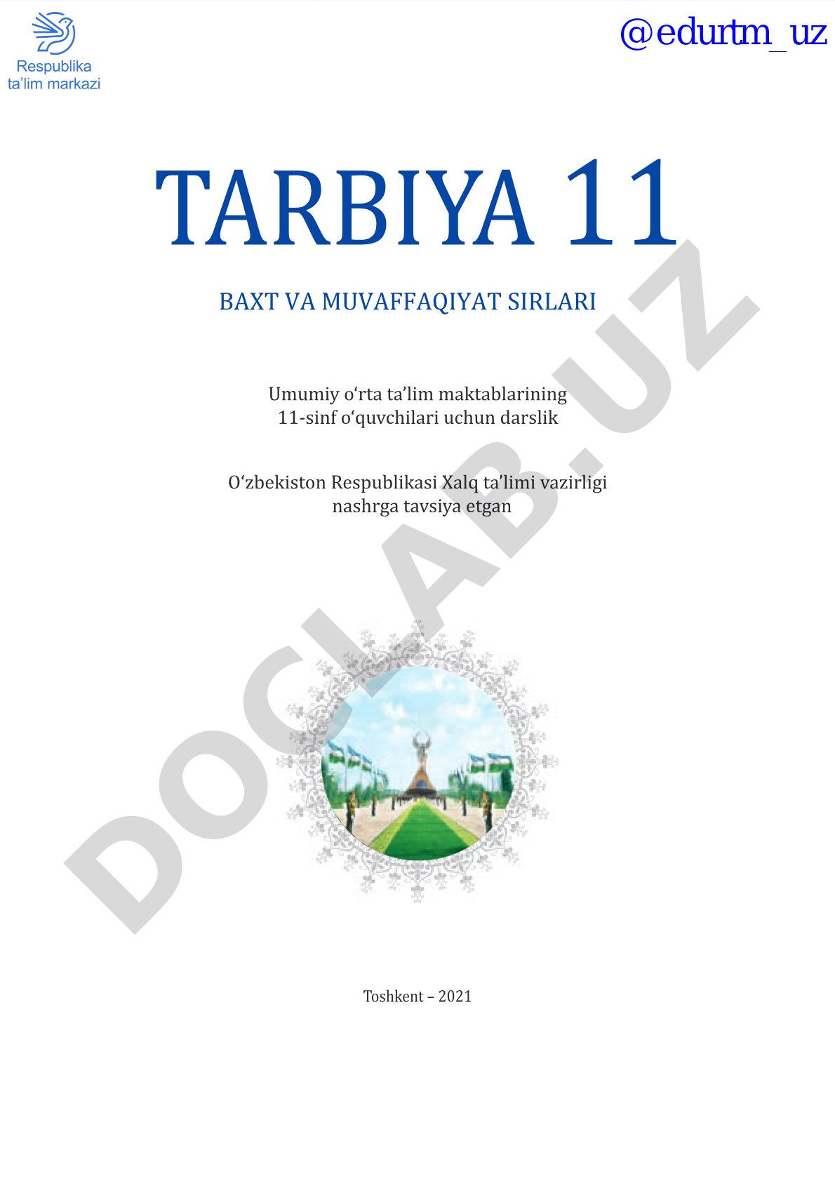 Tarbiya 11-sinf uchun darslik: Baxt va muvaffaqiyat sirlari