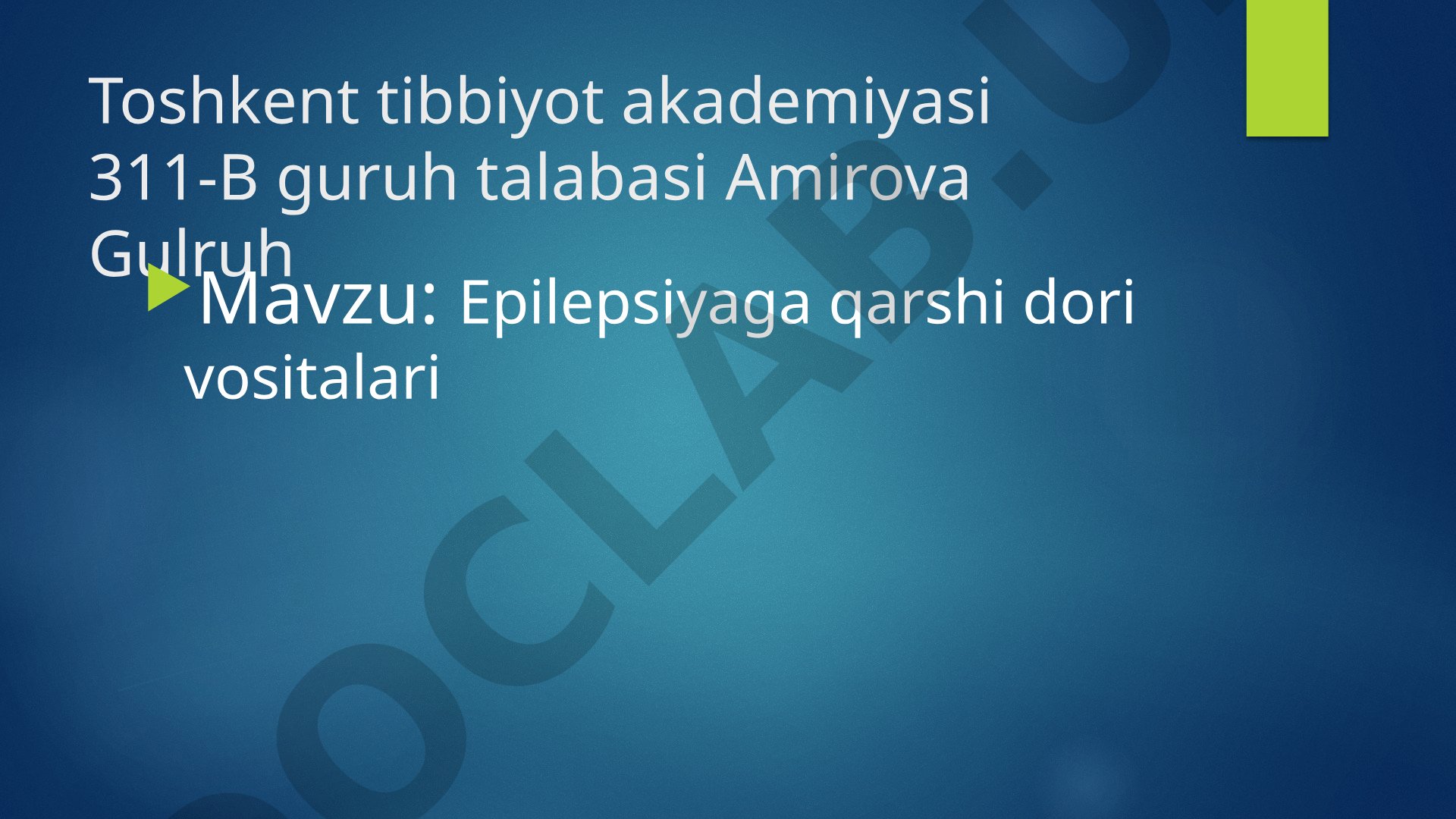 Epilepsiyaga qarshi dori vositalari