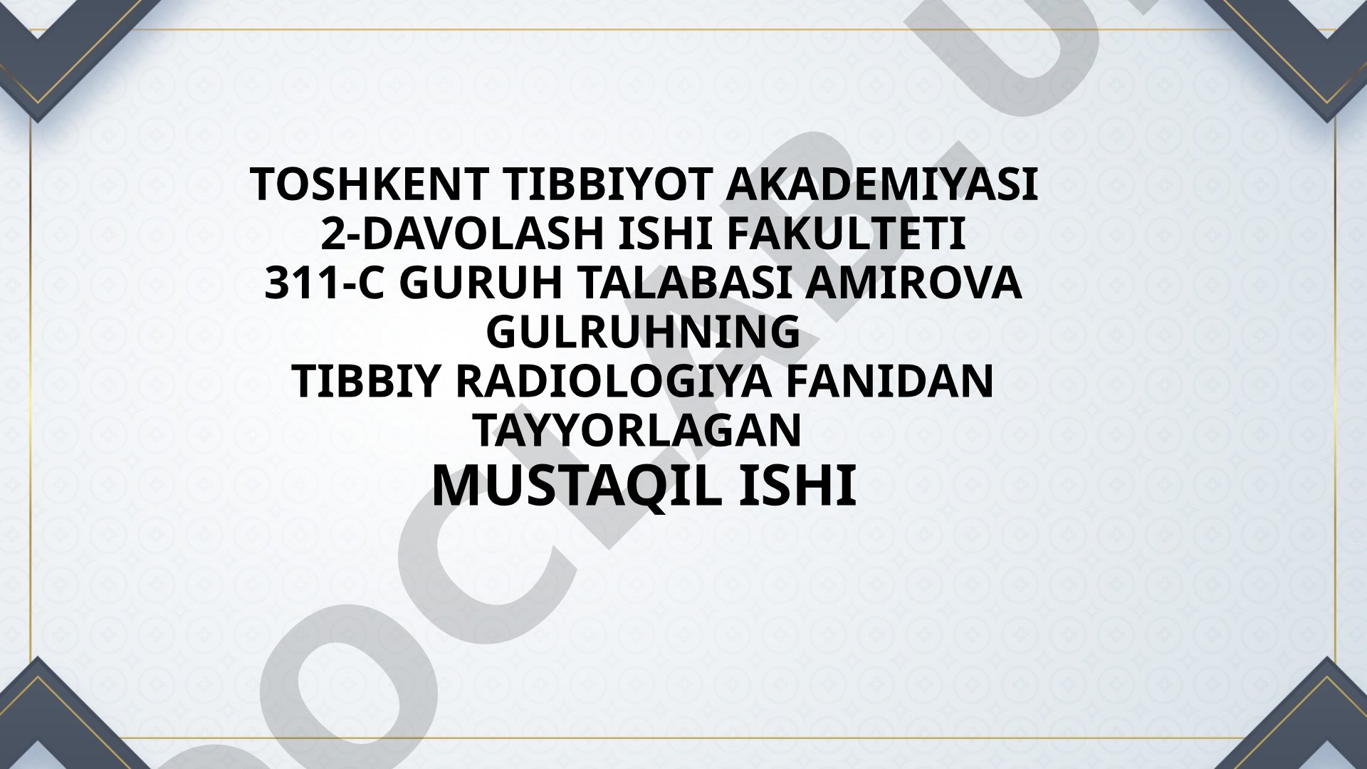 Tibbiy radiologiya fanidan mustaqil ish: ekskretor urografiya usuli, ko'rsatmalar va
