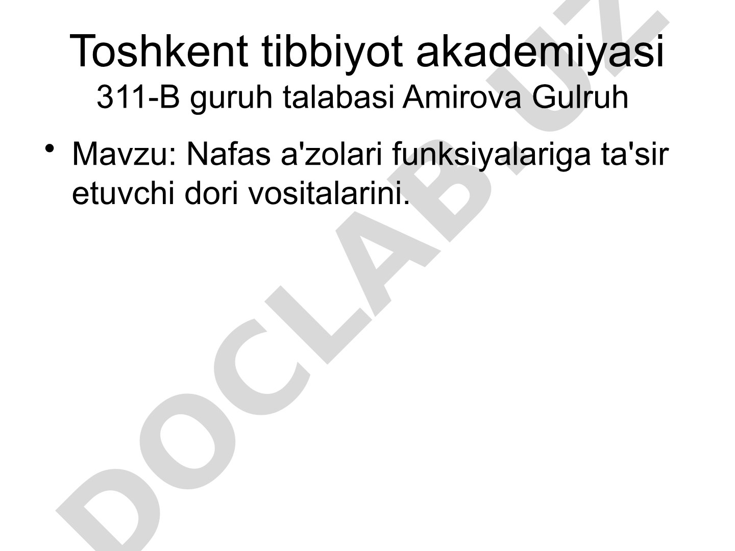 Nafas a'zolari funksiyalariga ta'sir etuvchi dori vositalari