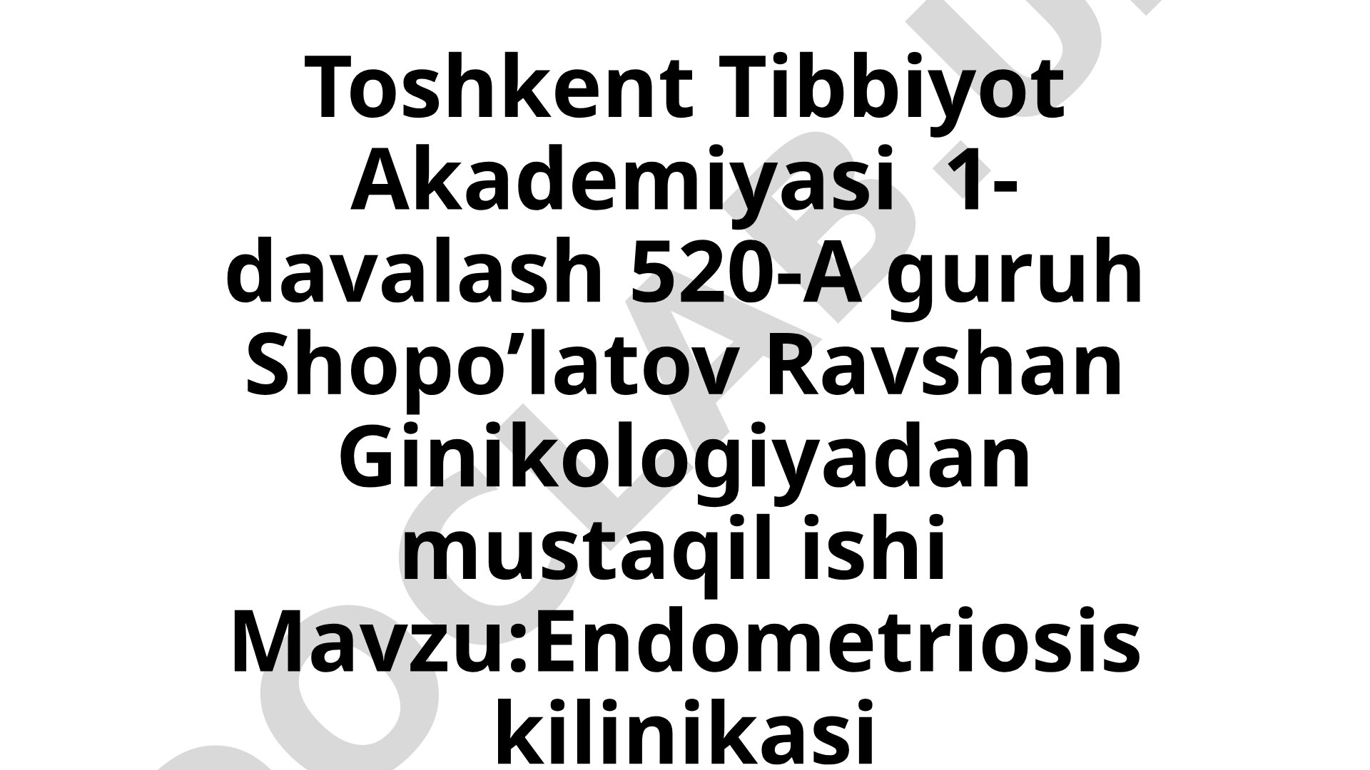 Endometrioz kasalligining klinik belgilari, og'riq turlari va hayz buzilishlari haqida