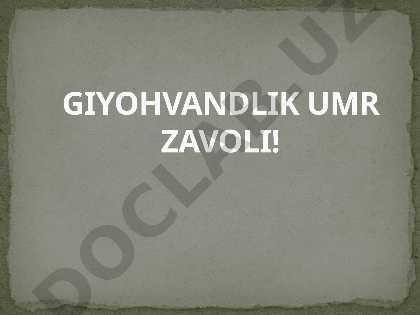 Giyohvandlikning inson hayotiga salbiy ta'siri haqida taqdimot