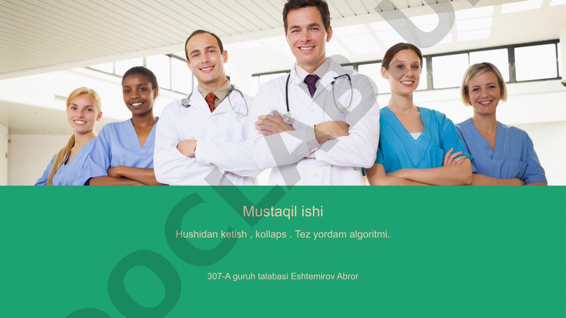 Hushidan ketish, kollaps. Tez yordam algoritmi
