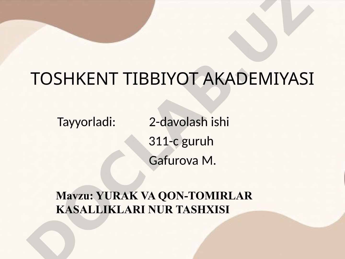 Yurak va qon-tomirlar kasalliklari nur tashxisi