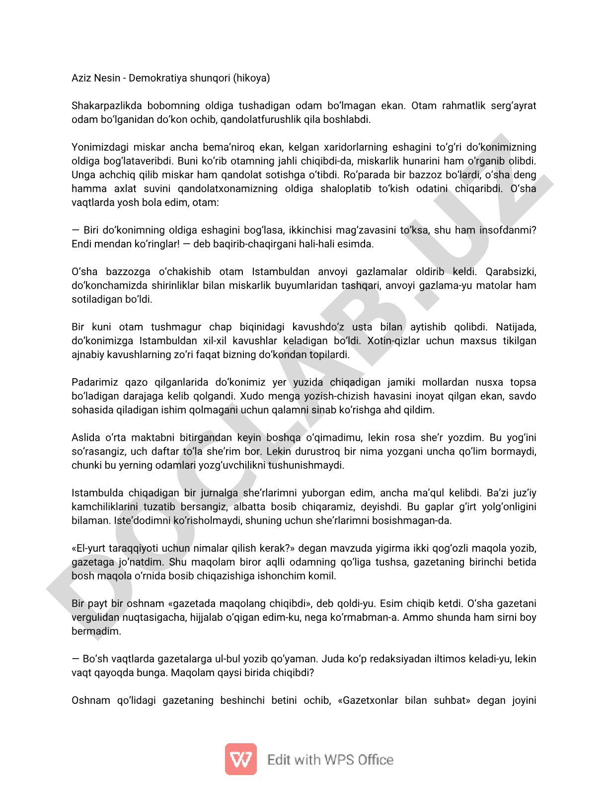 Otam raqobatchilarga qarshi qandolat, miskarlik, gazlama va kavush savdosi bilan
