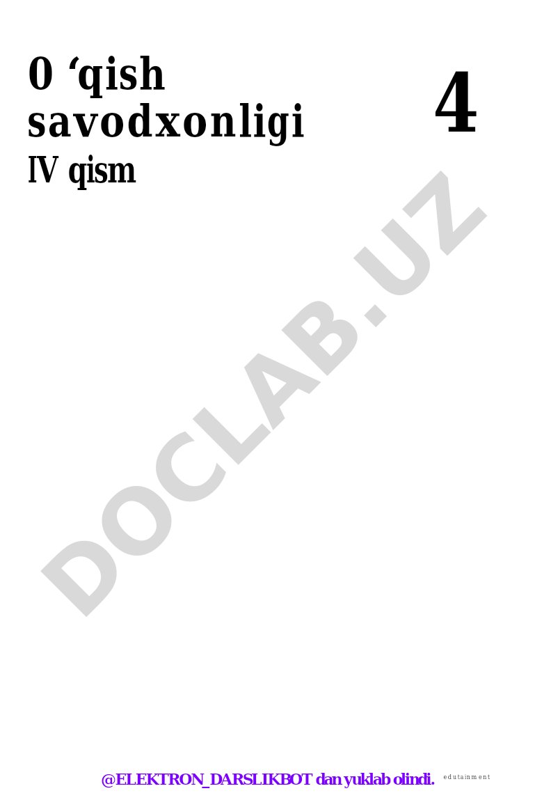 O'qish savodxonligi 4-sinf IV qism