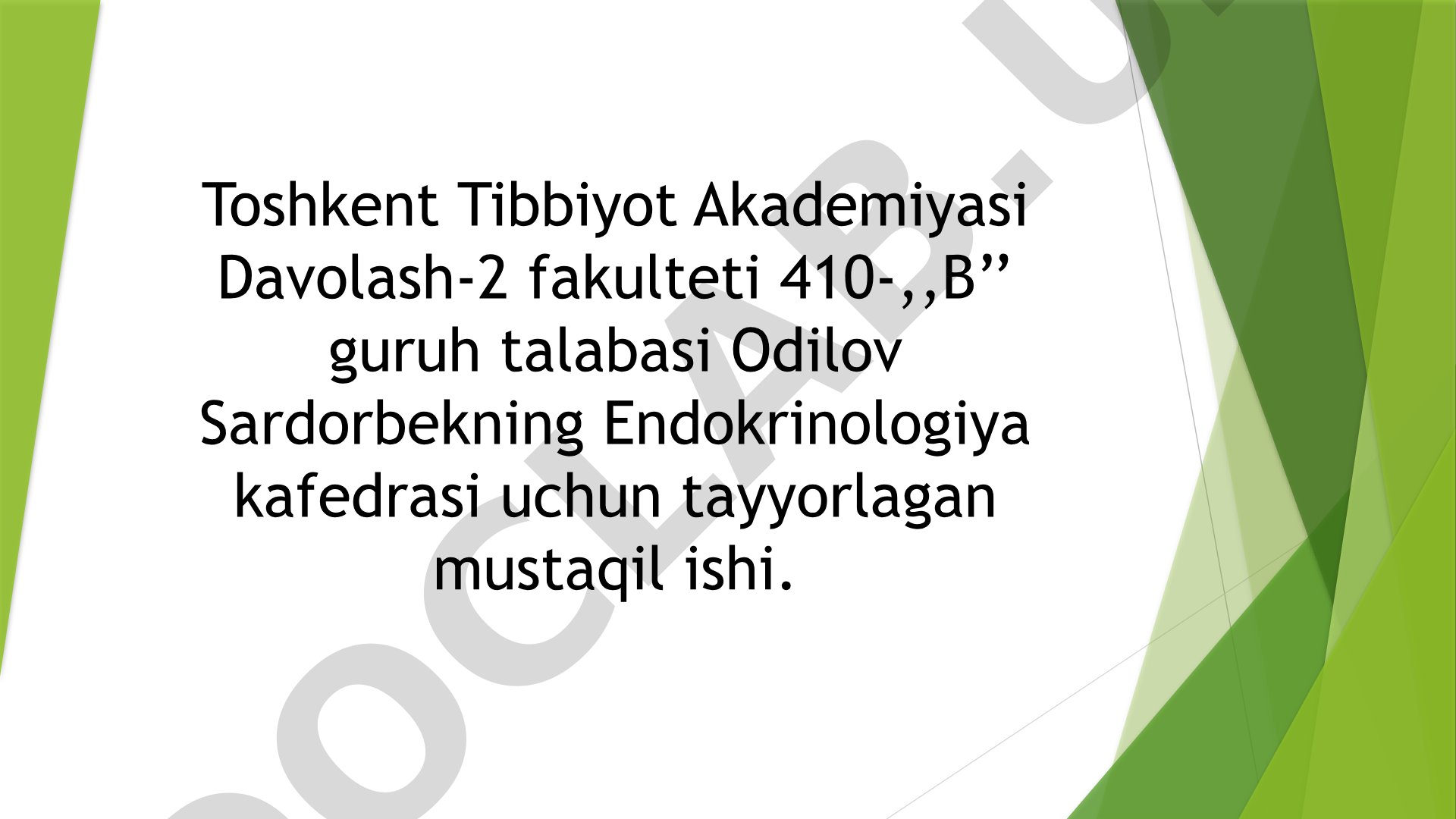 Laron sindromi etiologiyasi, patogenezi, klinik belgilari va davolash usullari haqida