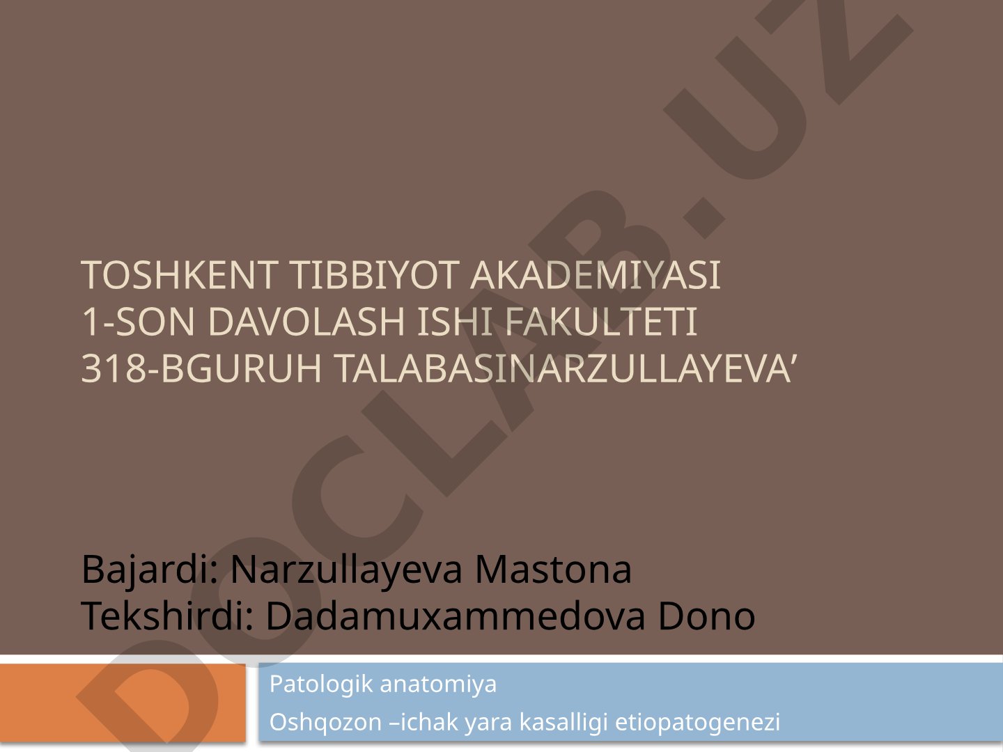 Oshqozon-ichak yara kasalligi etiopatogenezi