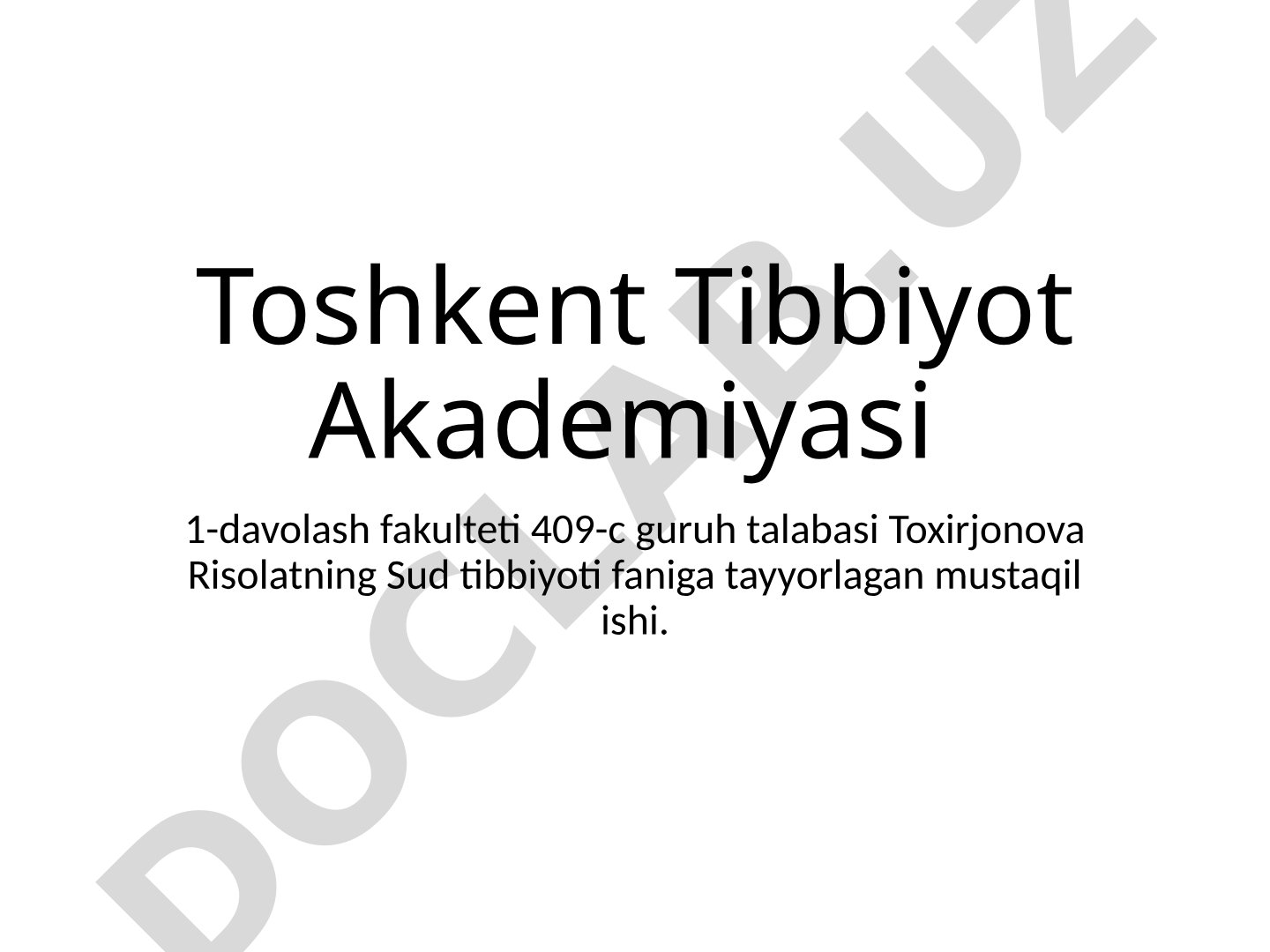 O'zbekiston Respublikasida Sud tibbiyotining tarixi