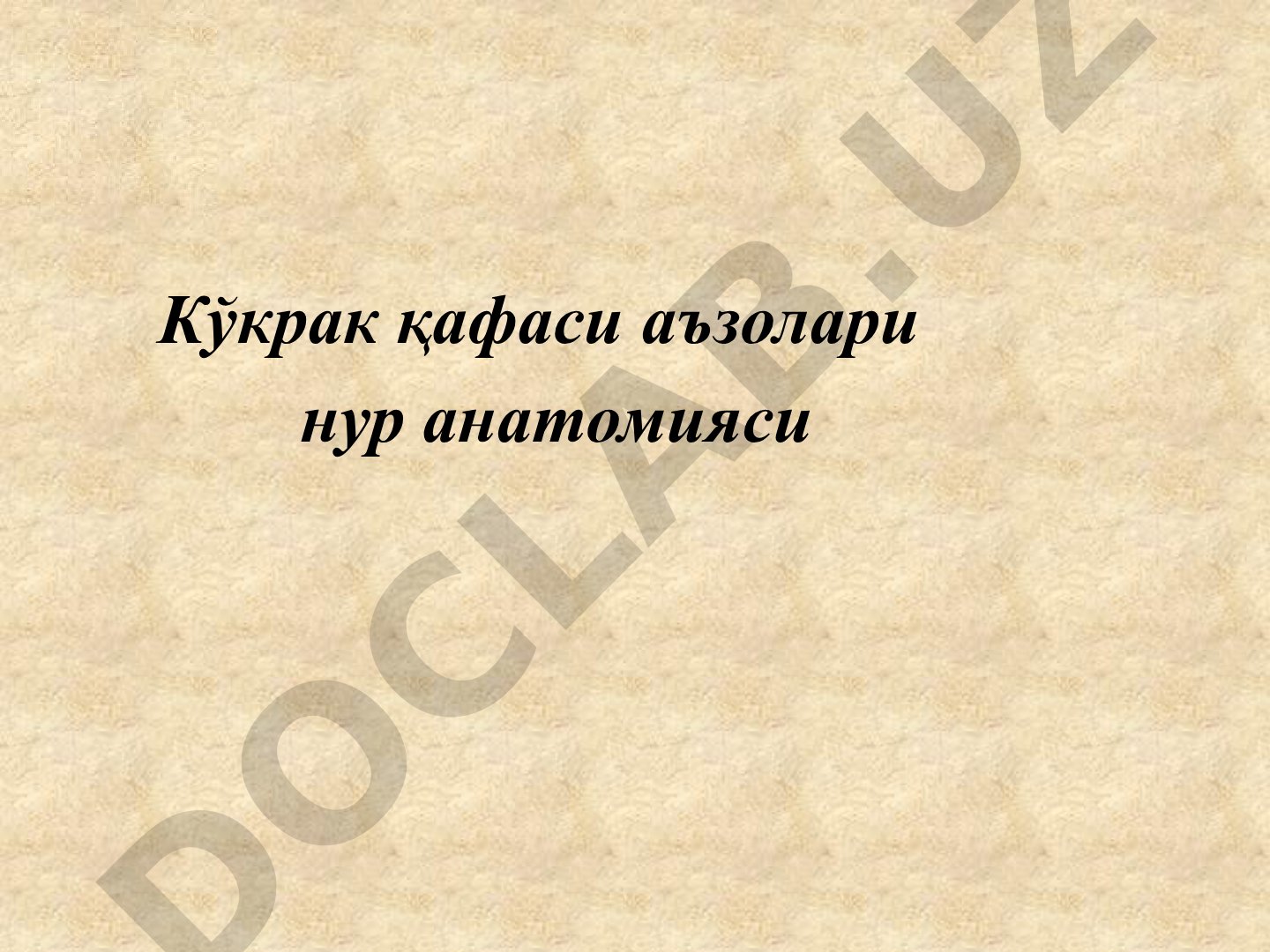 Кўкрак қафаси аъзолари нур анатомияси