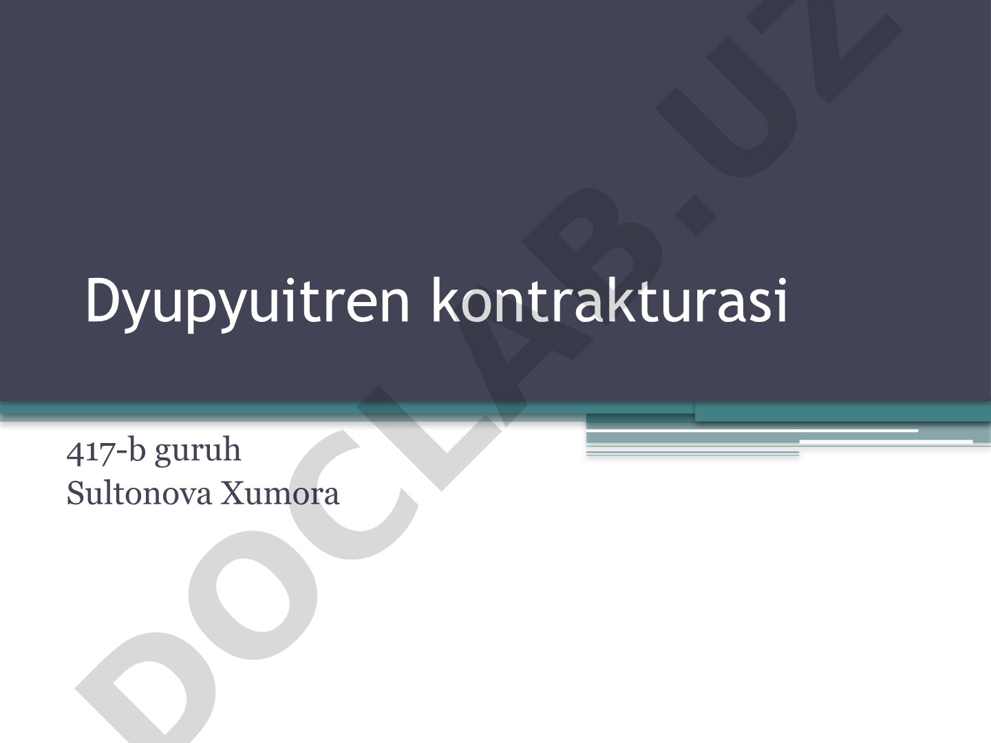 Dyupyuitren kontrakturasi sabablari, klinik ko'rinishi va tashxisiga oid ma'lumotlar