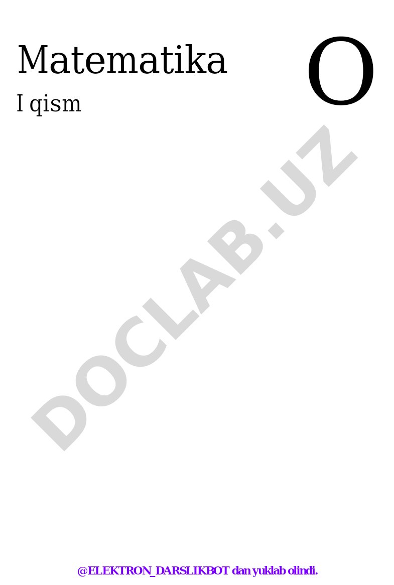 Matematika 2-sinf I qism