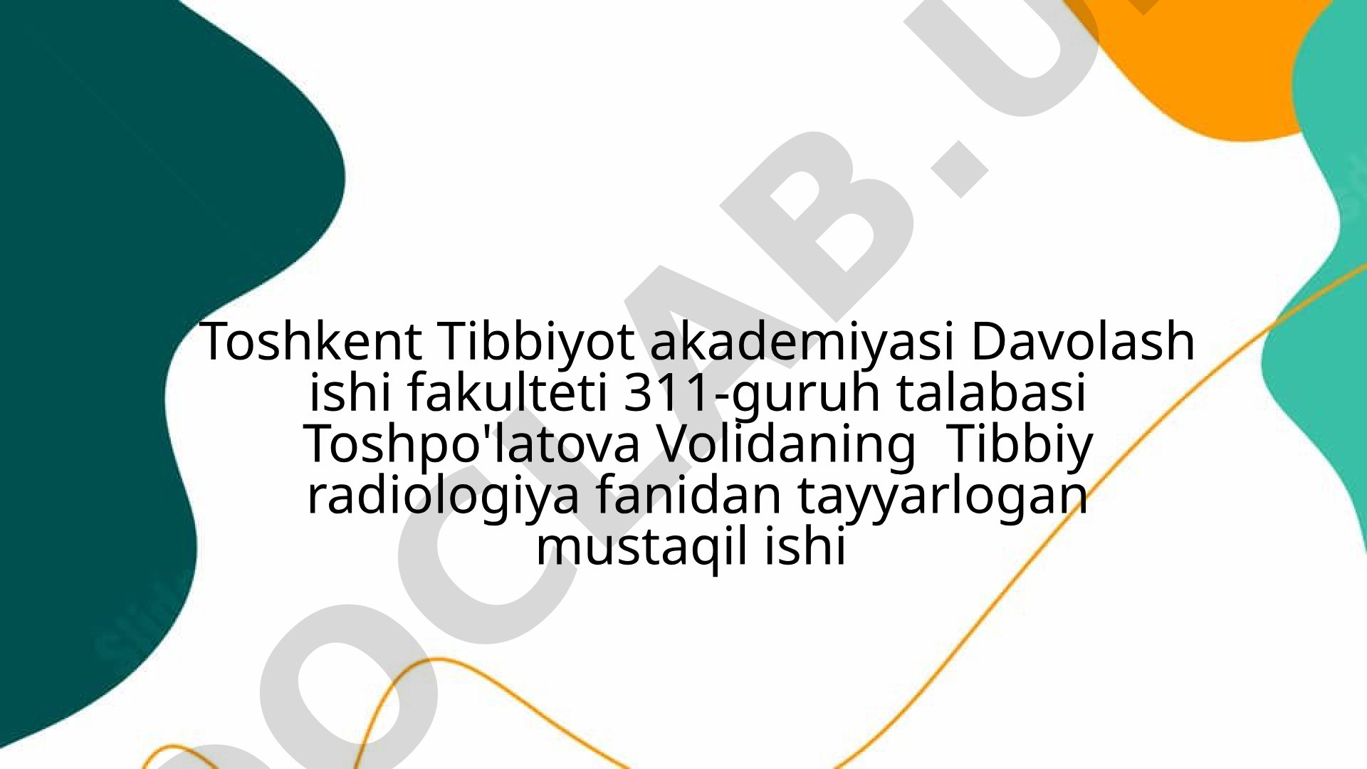 O’pka tuberkulomasi va o’pka raki turlari, ularning rentgen diagnostikasi haqida taqdimot