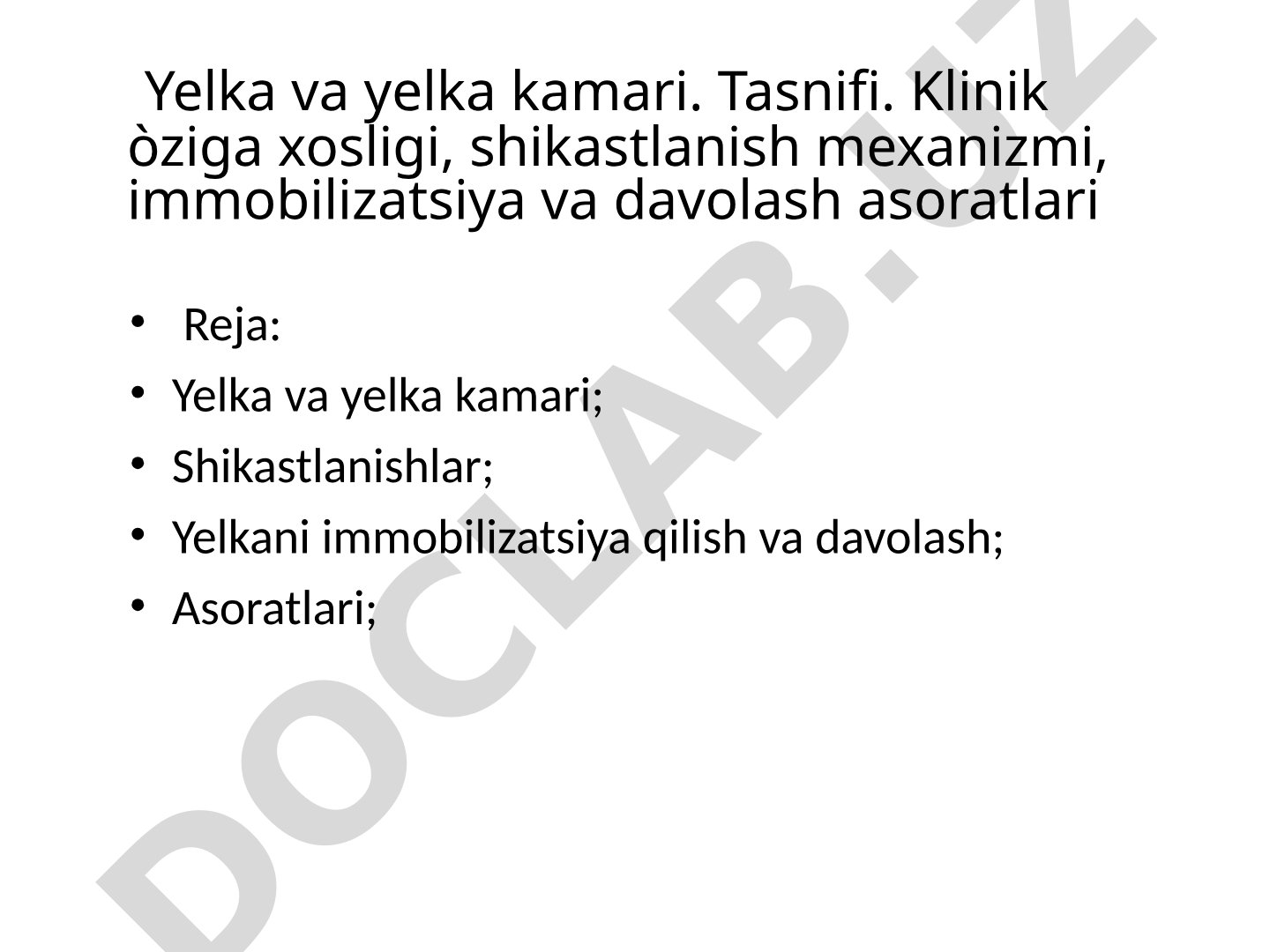 Yelka va yelka kamari