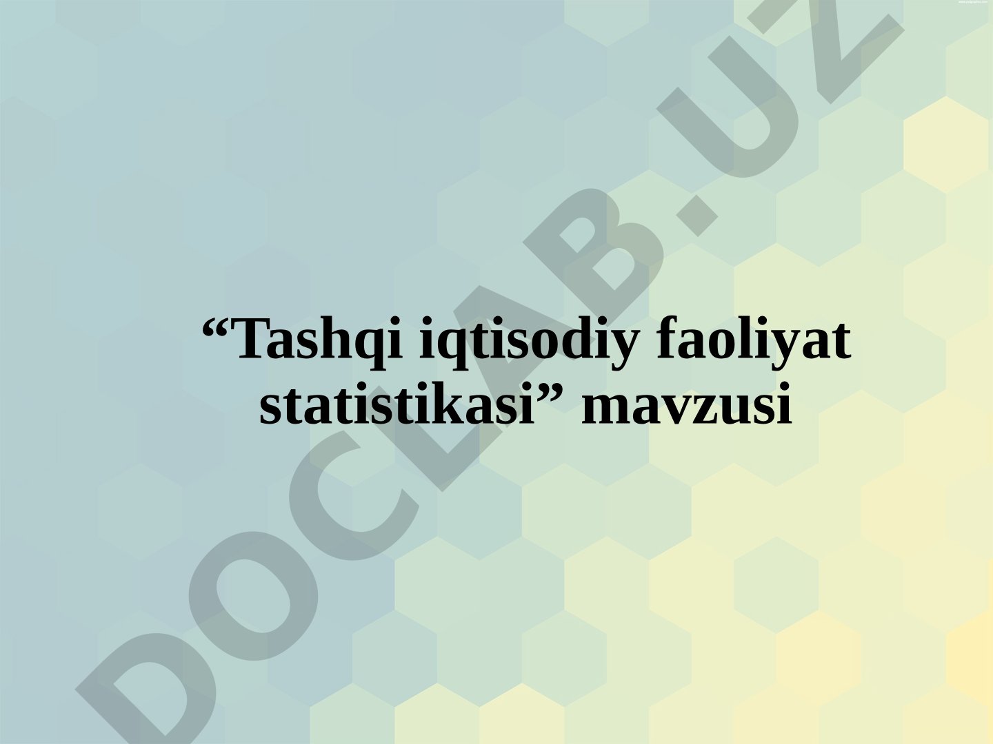 Tashqi iqtisodiy faoliyat statistikasi