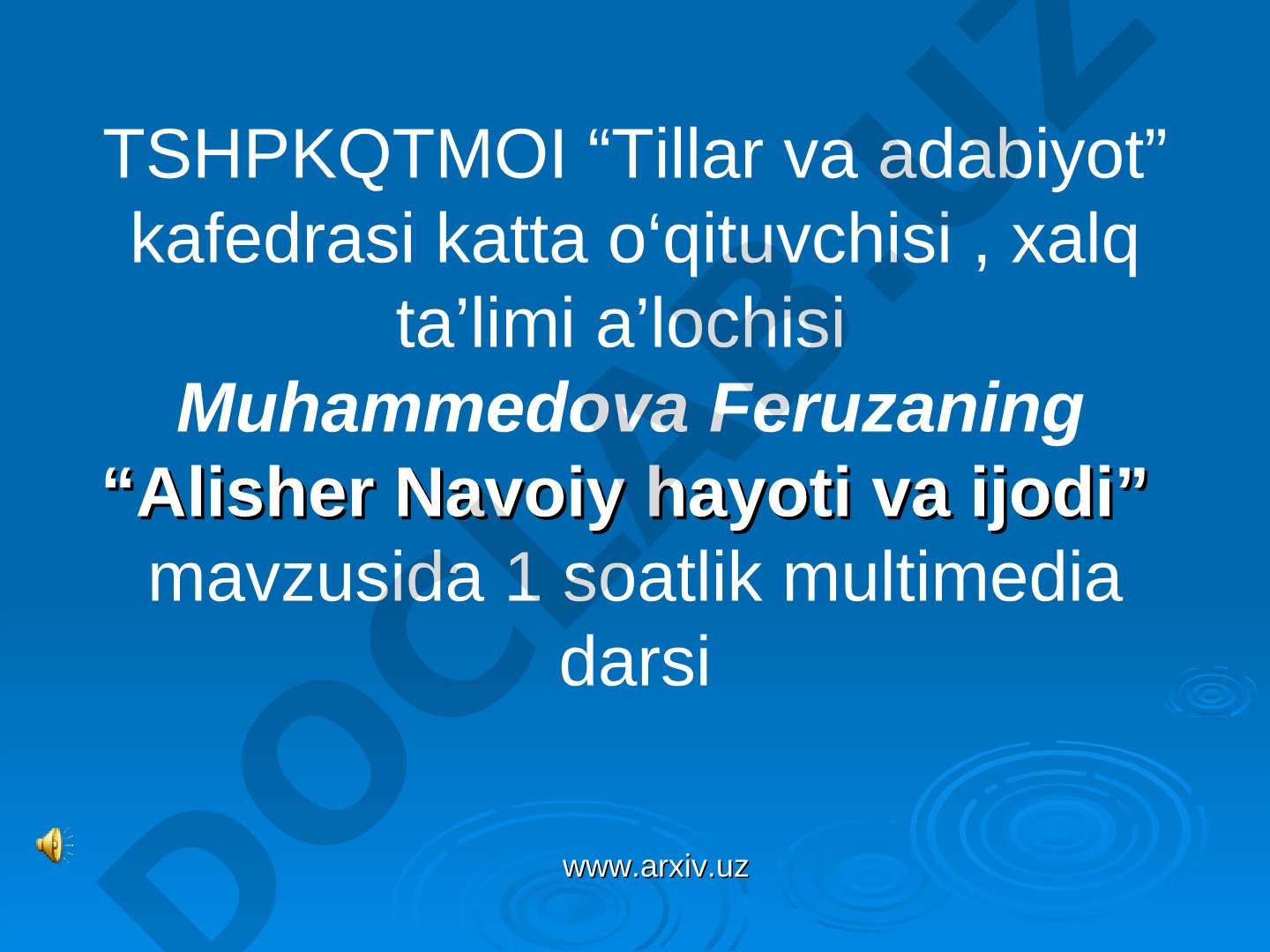 Alisher Navoiy hayoti va ijodi