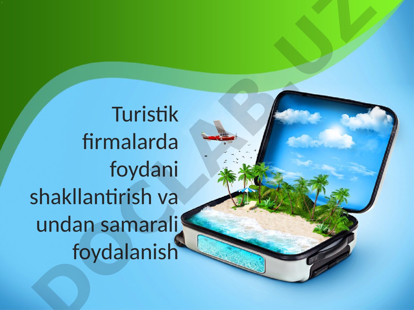 Turistik firmalarda foydani shakllantirish va undan samarali foydalanish